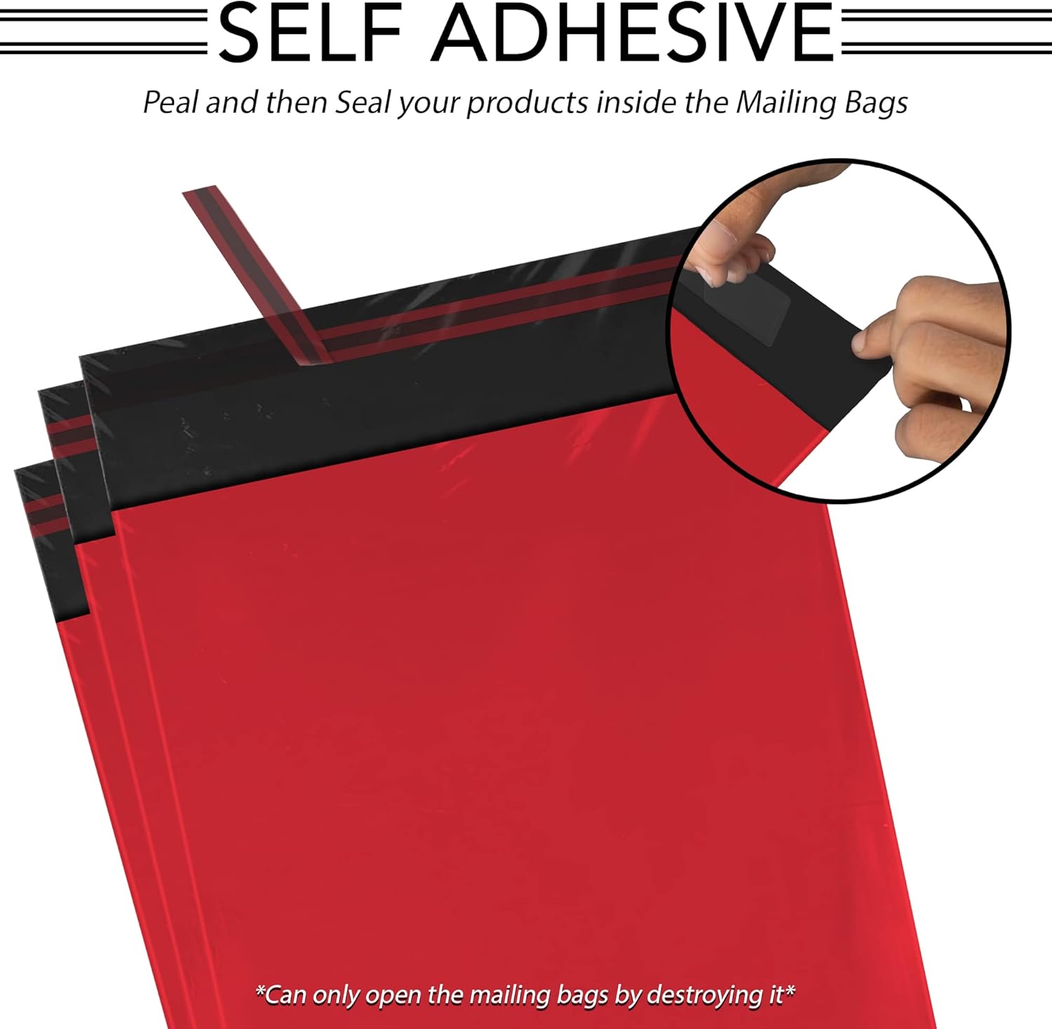 100 Mixed Mailing Poly Postal Self Seal Bags 4 Sizes 25 from Each iSOUL Small to Large Mailing Bags Postage Packaging Assorted Mailers Posting Shipping Post Parcel Package Bags Red