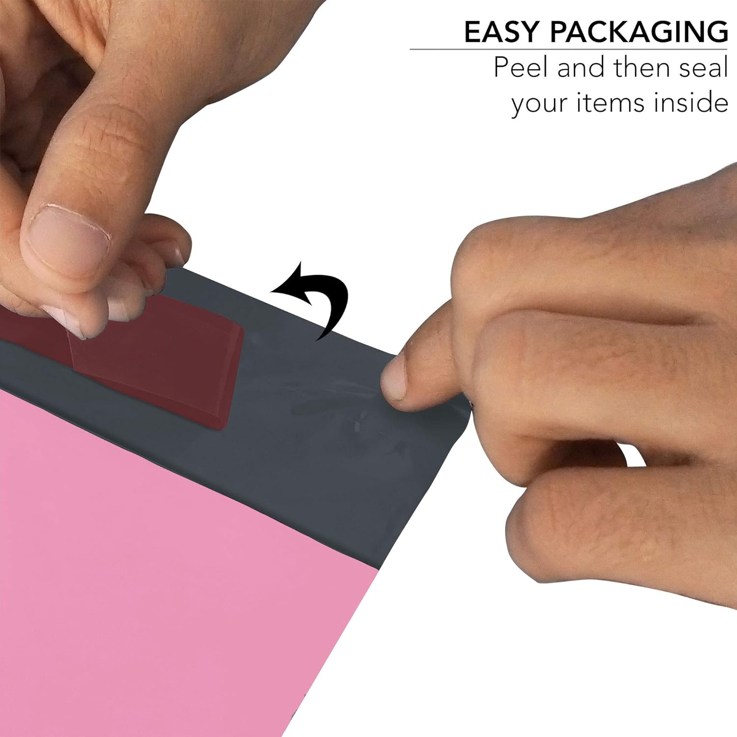 100 Mixed Mailing Poly Postal Self Seal Bags 4 Sizes 25 from Each iSOUL Small to Large Mailing Bags Postage Packaging Assorted Mailers Posting Shipping Post Parcel Package Bags Pink