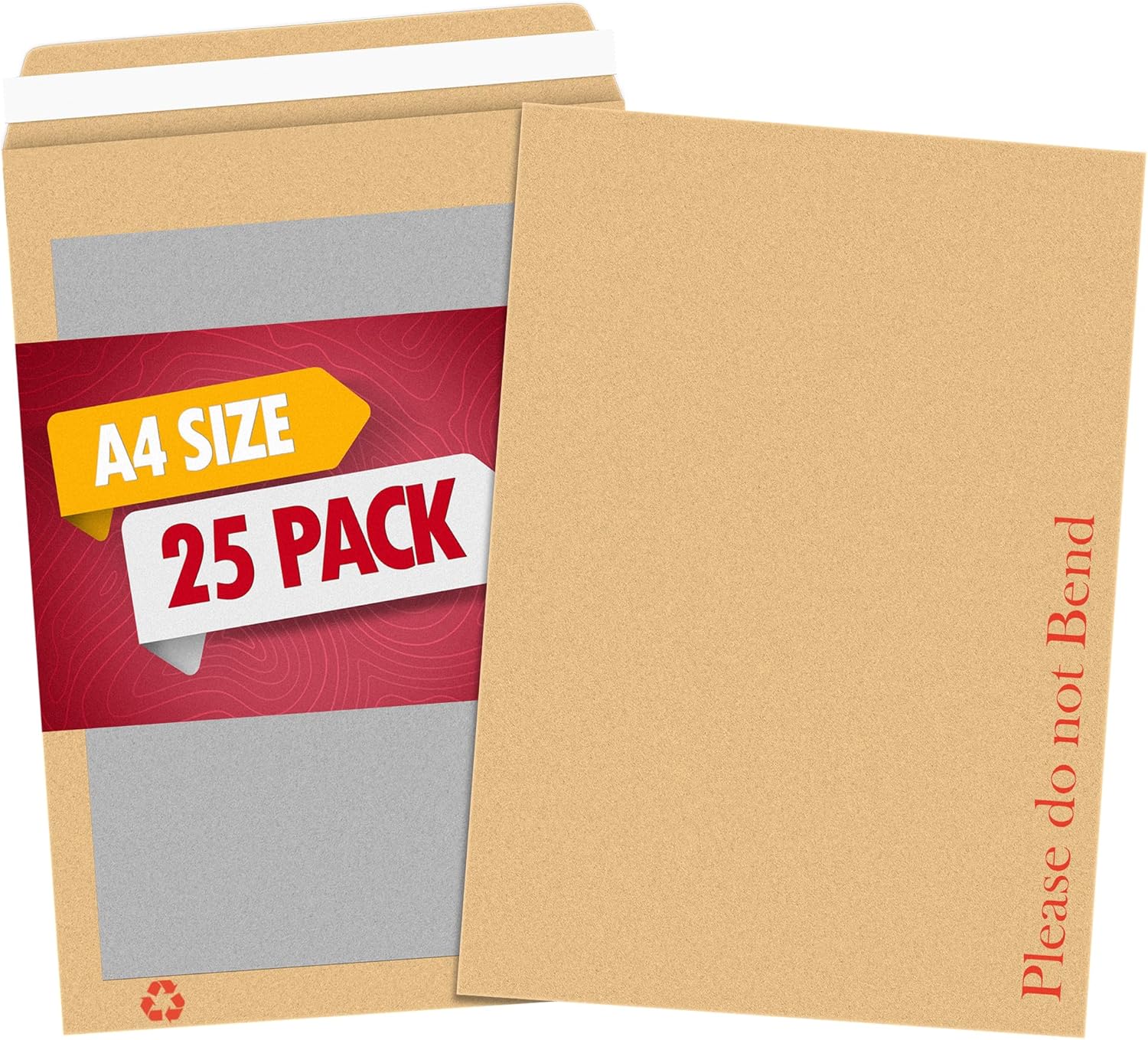 25 Pcs Manilla Hard Board Back A4 C4 324 x 229mm Envelopes Please Do Not Bend Envelope with Peel & Seal Strip for Mailing, Posting Shipping Storing Documents 25 Pack