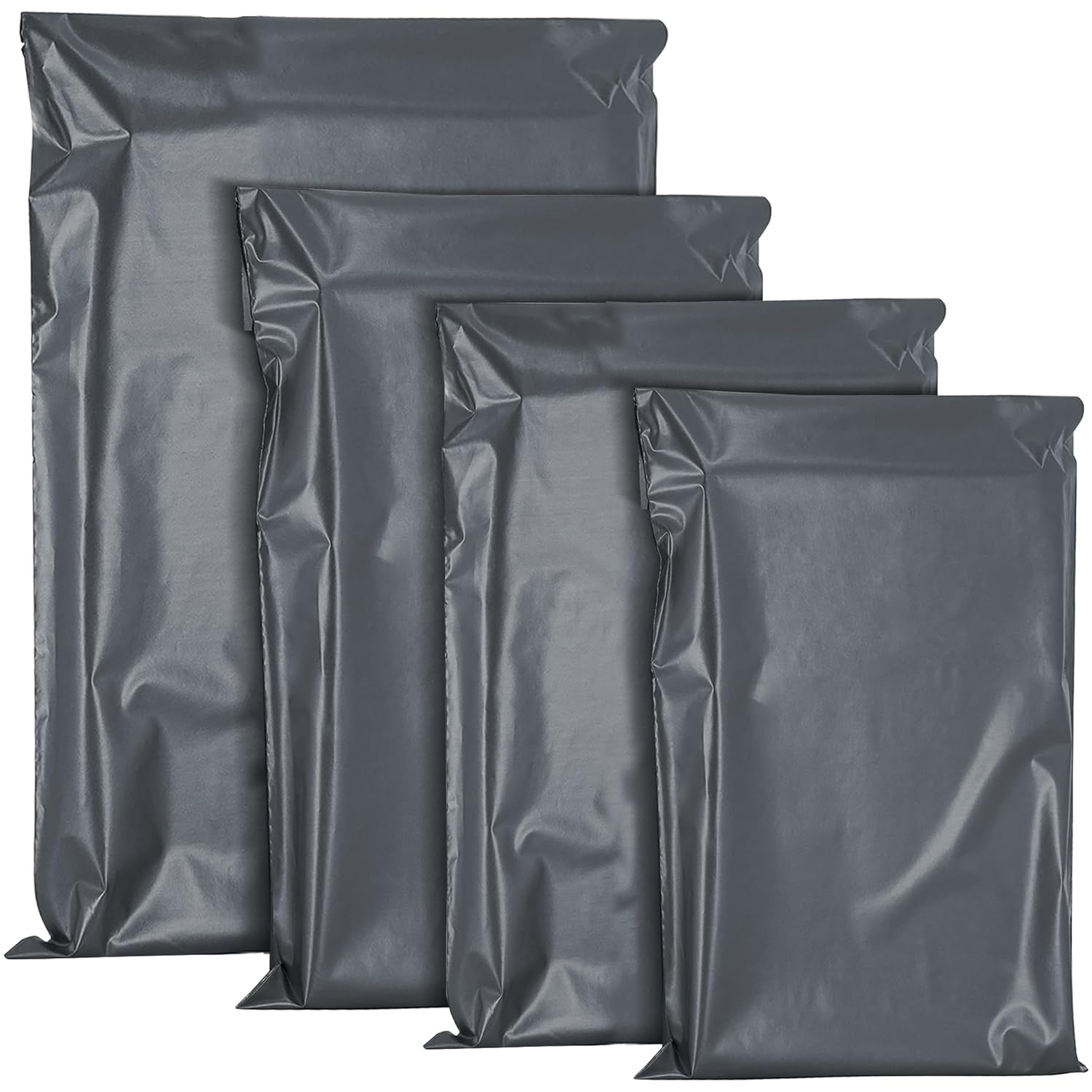 YUNJU 60 Mixed Mailing Postal Self-Seal Closure Plastic Bags - Envelopes for Posting Clothes, Postal, Packaging, Shipping Bags - Tempered Proof, Secure Medium Postage Bags - Mixed Sizes - Grey