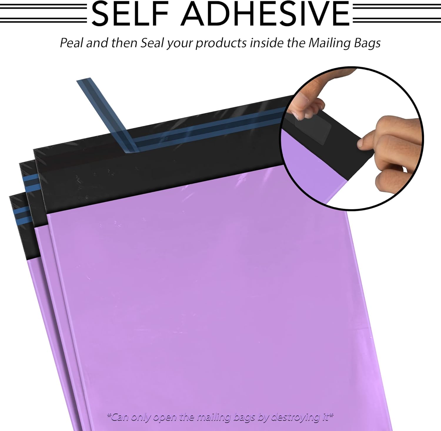 100 Mixed Mailing Poly Postal Self Seal Bags 4 Sizes 25 from Each iSOUL Small to Large Mailing Bags Postage Packaging Assorted Mailers Posting Shipping Post Parcel Package Bags Purple