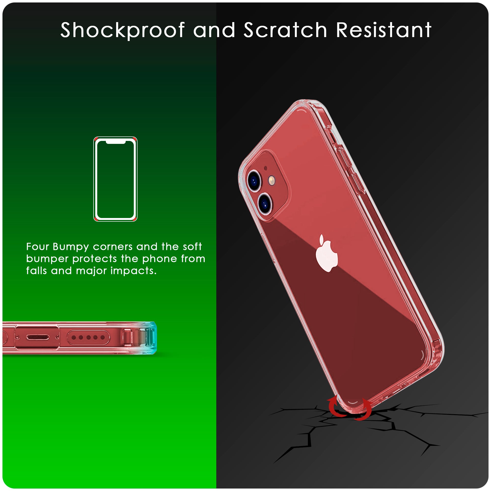 iSoul iPhone 12 Mini Case acrylic back soft TPU bumper around Silicone