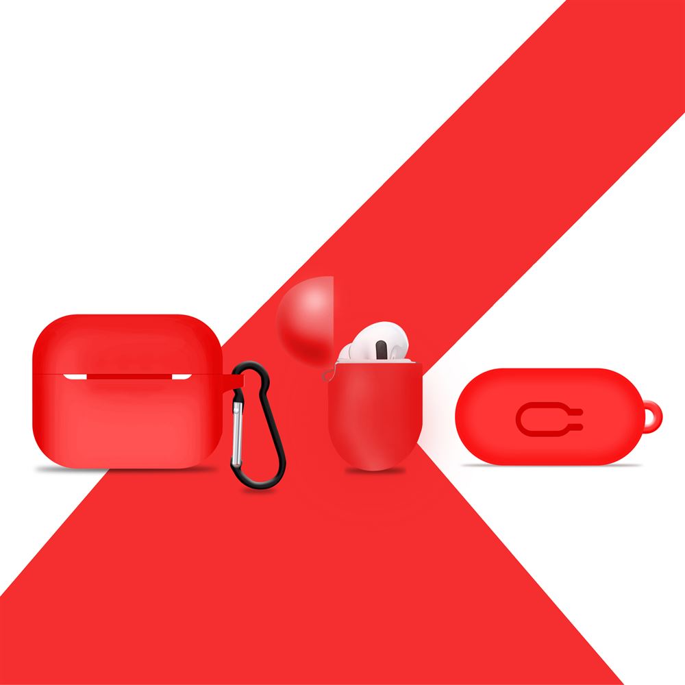 Silicone Wash-Proof Red Airpods Pro Cover Case - iSOUL