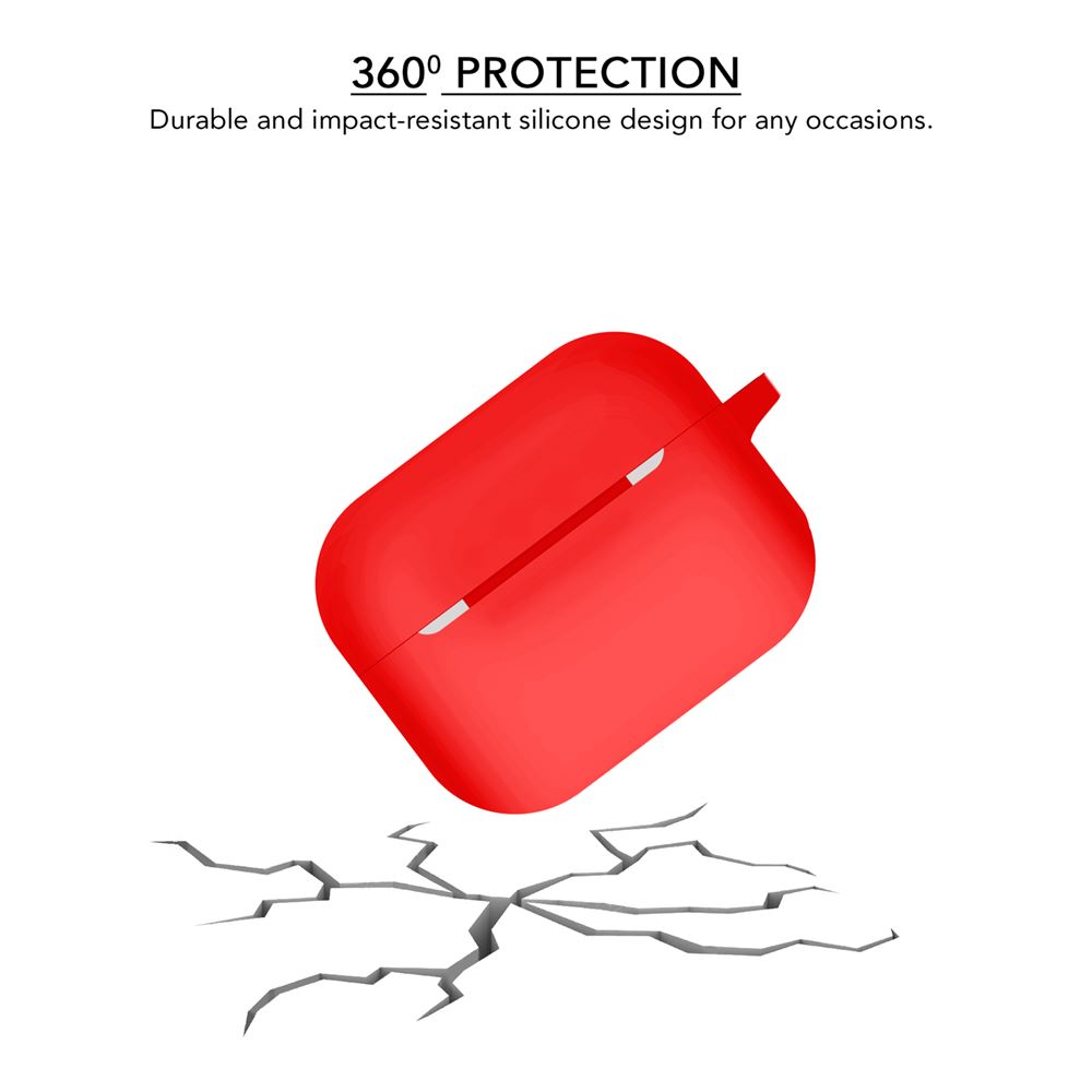 Silicone Wash-Proof Red Airpods Pro Cover Case - iSOUL