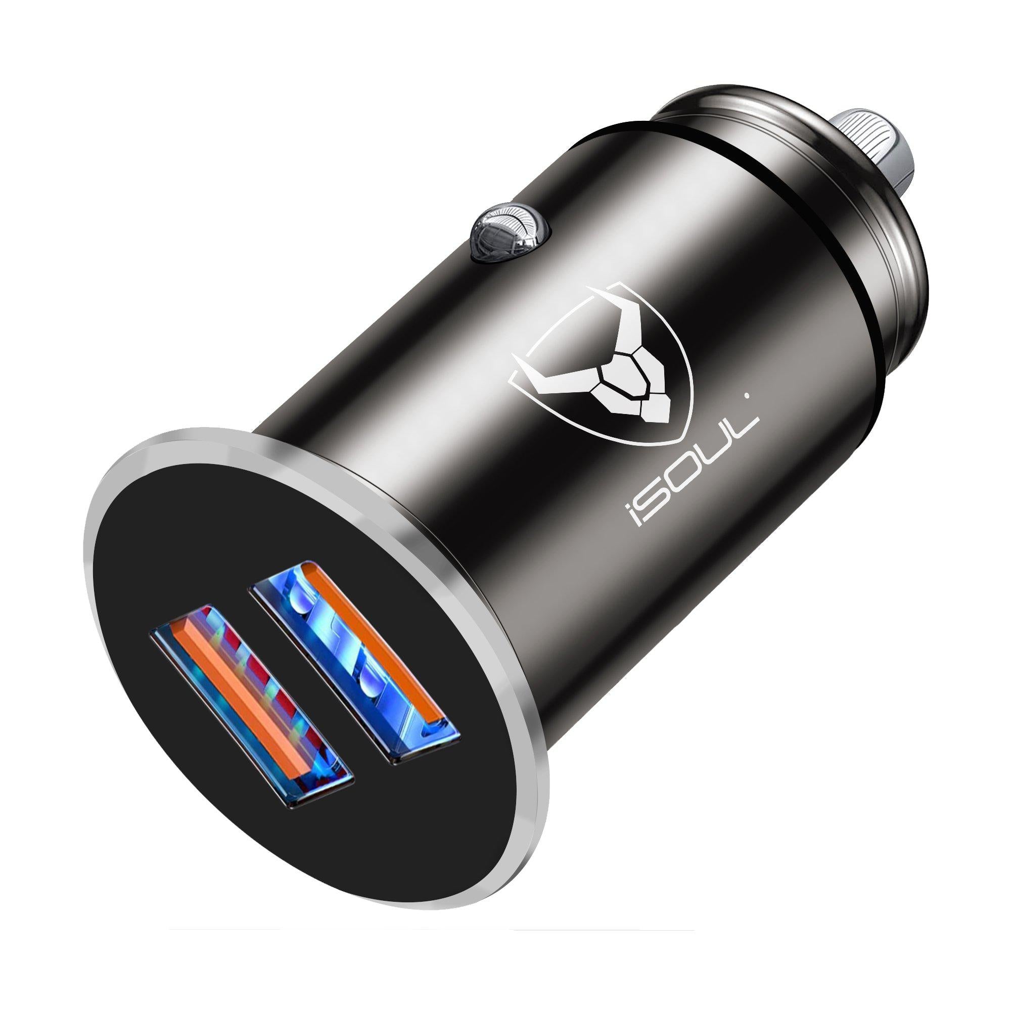 Fast Charging Dual Port USB Car Charger with QUALCOMM 3.0 Chip