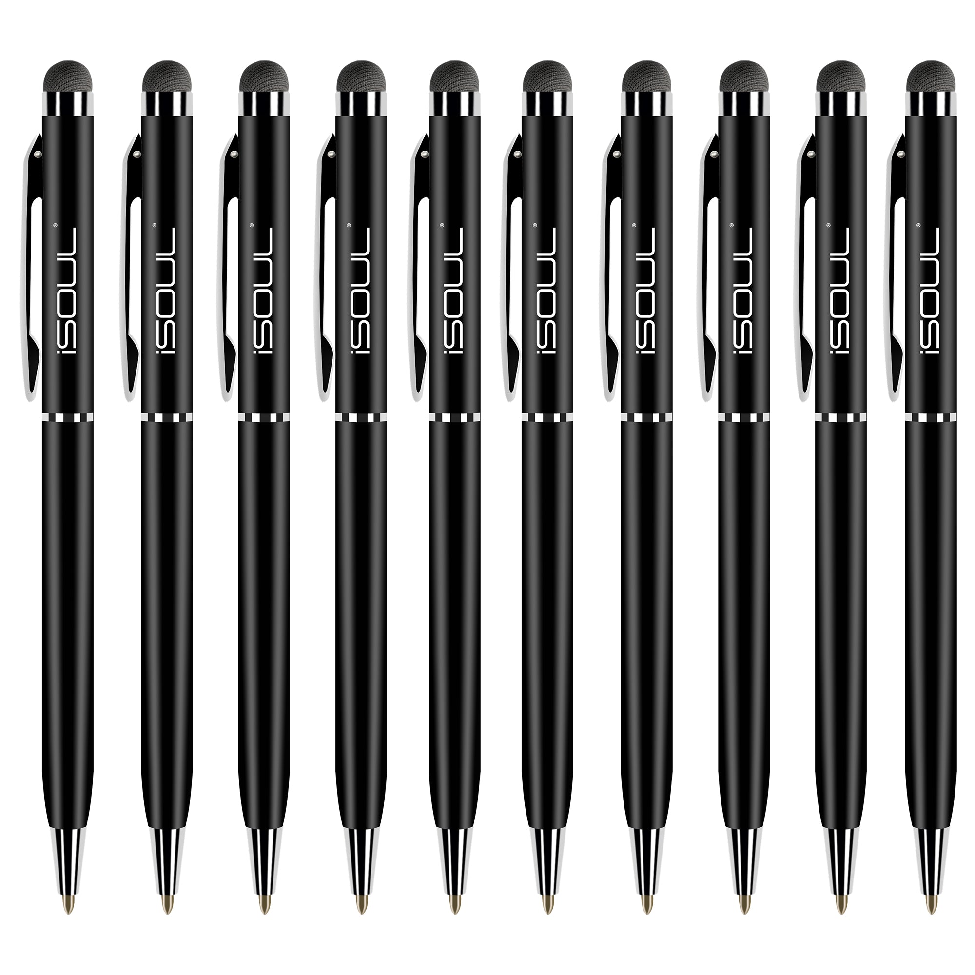 10 Pack Stylus Pen 2 in 1 Capacitive Styli Ballpoint Black Ink Pen