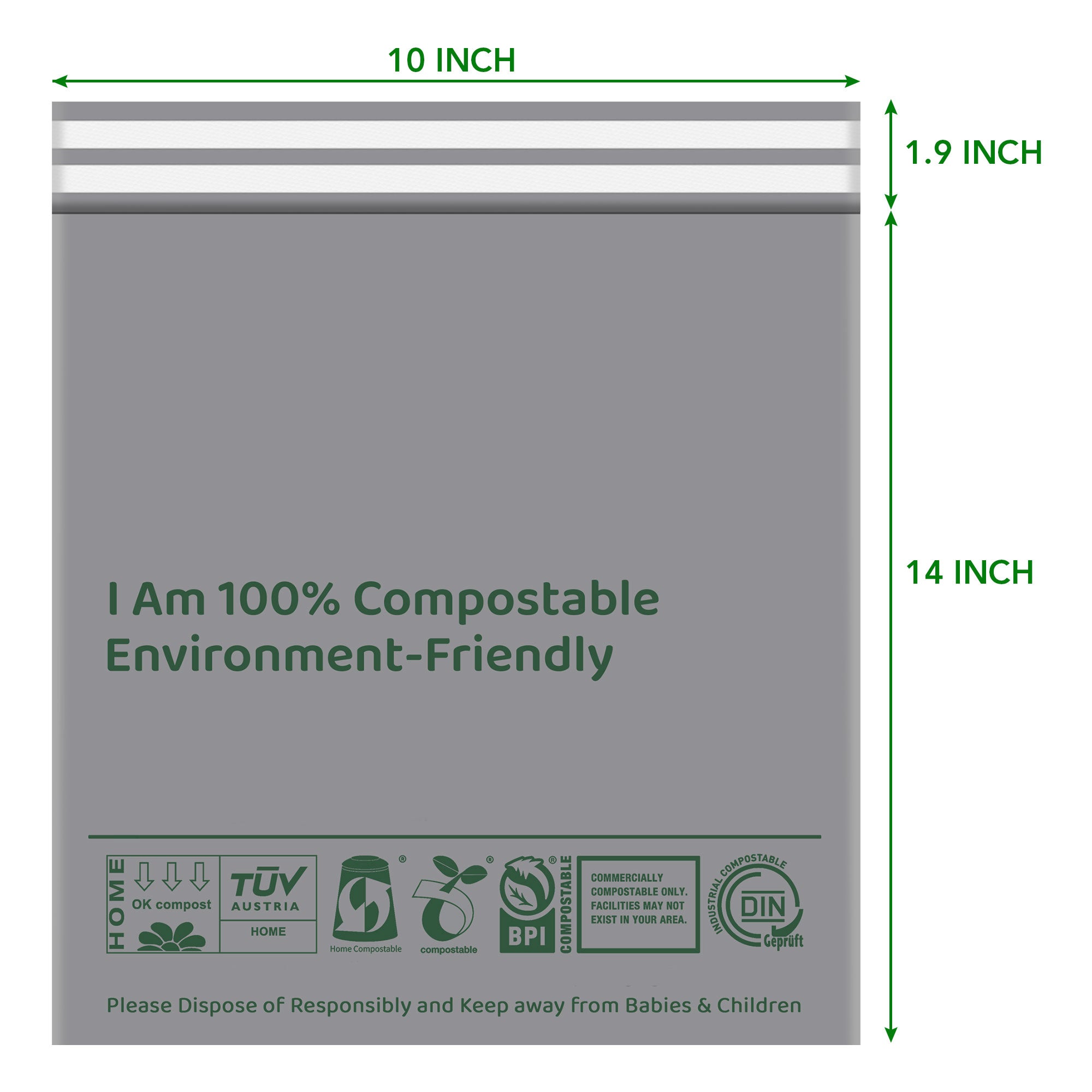 Compostable Mailing Bags Environment-Friendly Self Seal Postal Bags