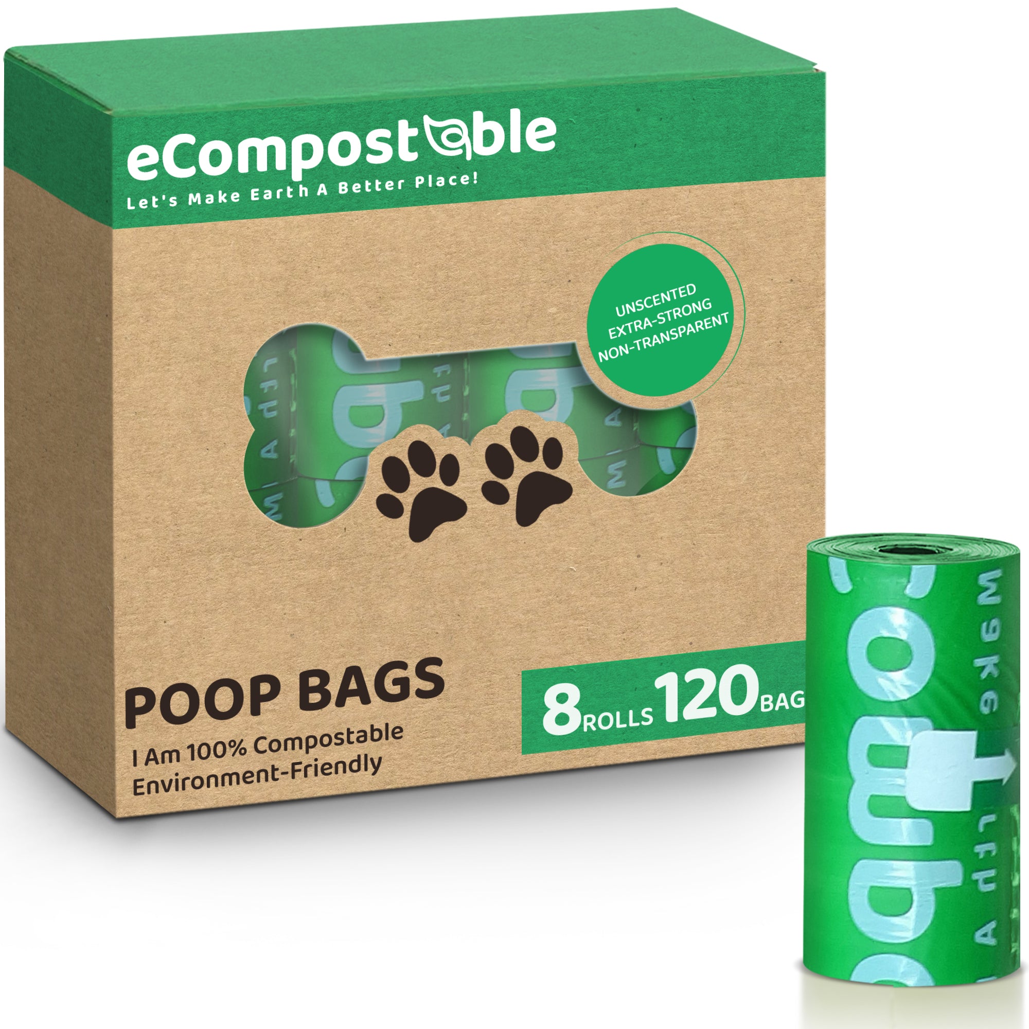 Compostable Poo Bags Environment-Friendly Leak Proof Dog Poop Bags