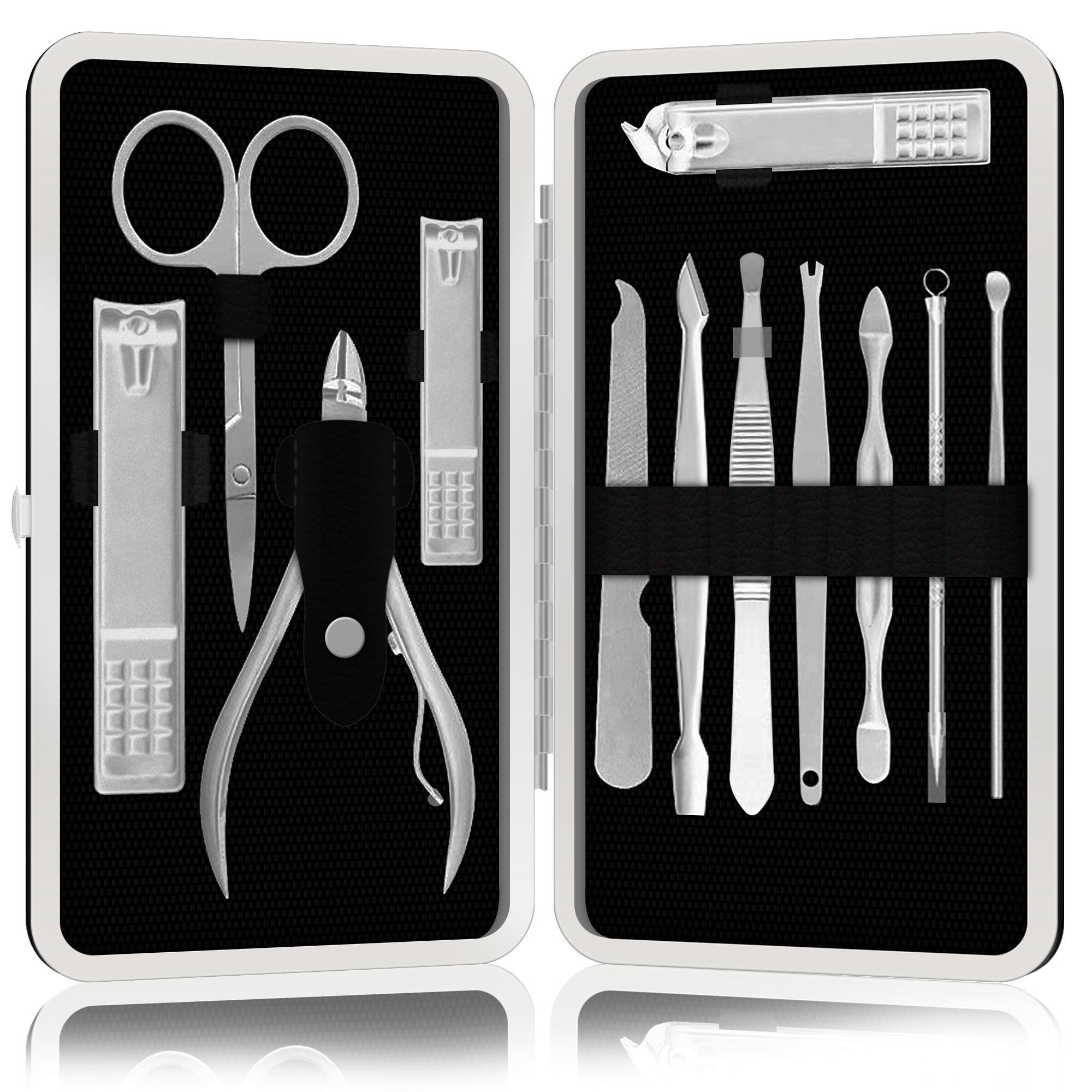 iSOUL 12 Pcs Male / Female Manicure Set Stainless Steel Professional