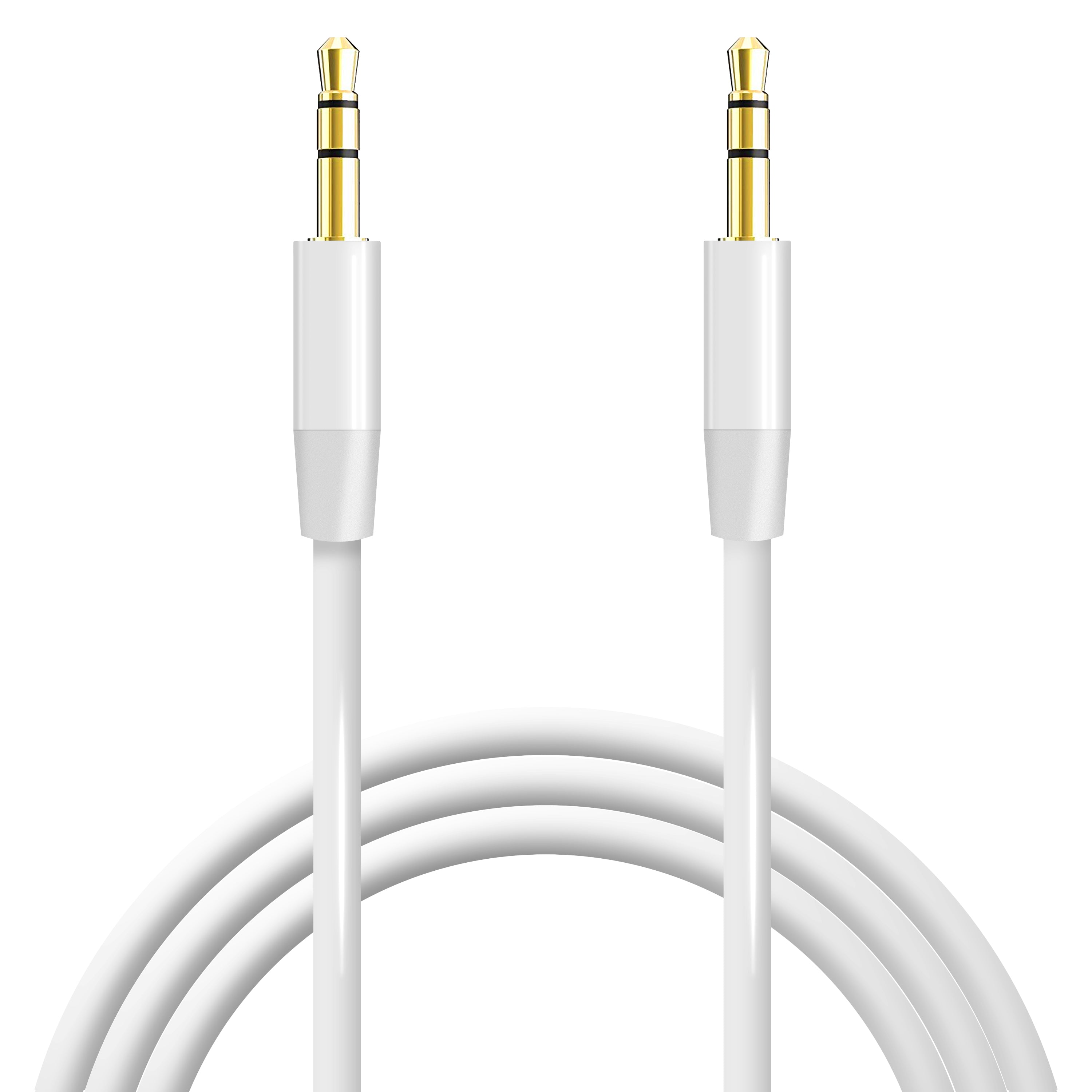 3.5mm Jack Aux Cable White Male To 3.5mm Auxiliary Jack Male Audio Cable