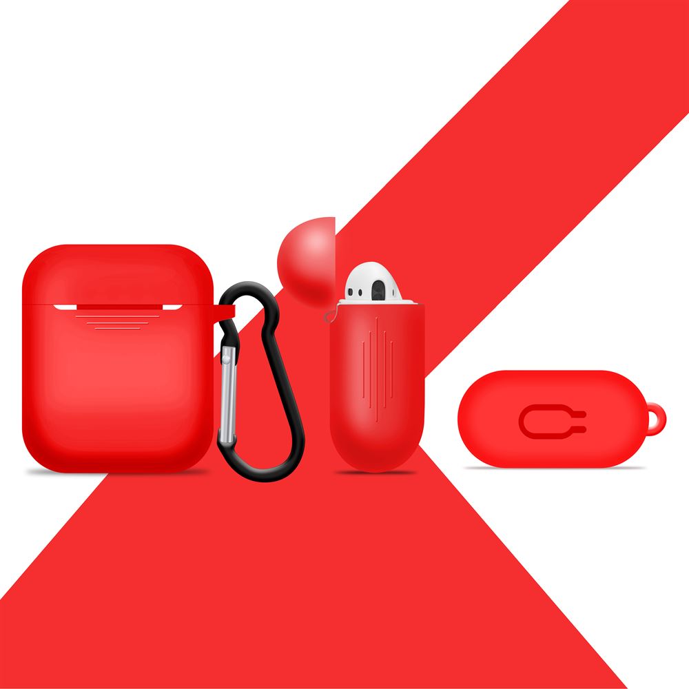 Red Airpods Case Cover for Airpods 1st Gen and 2nd Gen - iSOUL