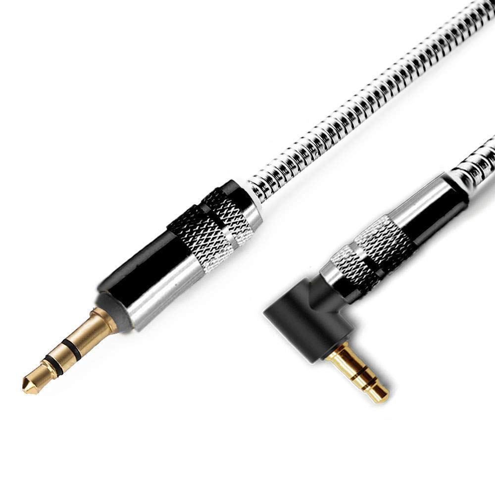 1m 3.5mm Jack Plug Aux Metal Cable Audio Lead Black For Headphone MP3 iPod Car