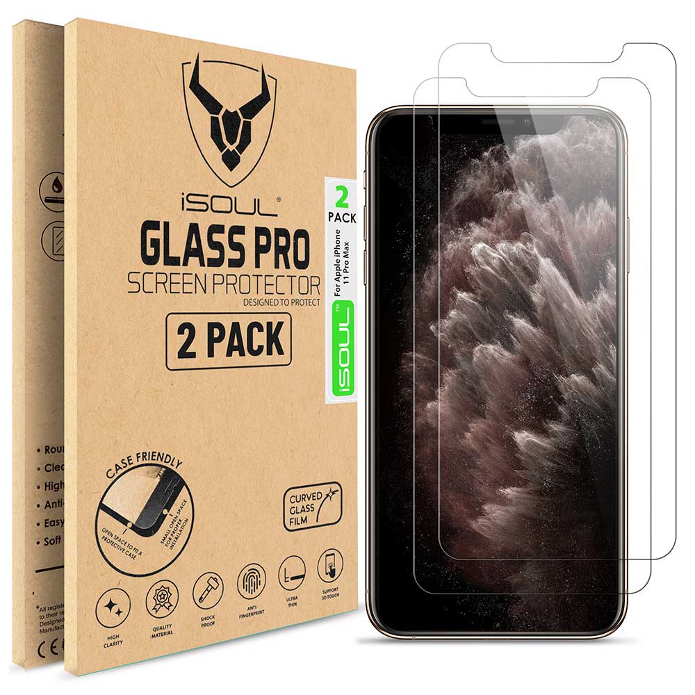 2X Best Quality Tempered Glass Screen Protector for Apple iPhone 11 Pro Max - iSOUL