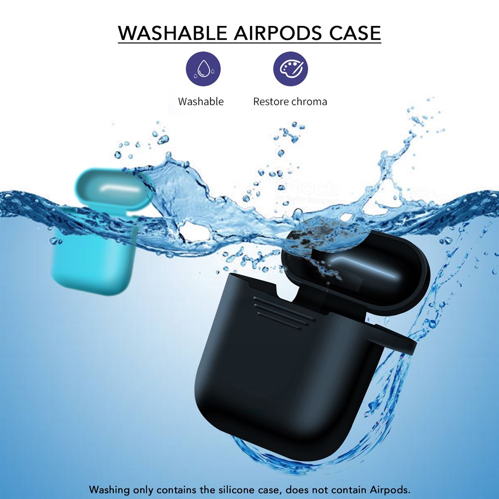Black Silicone Airpods Case for Airpods 1st and 2nd Gen - iSOUL