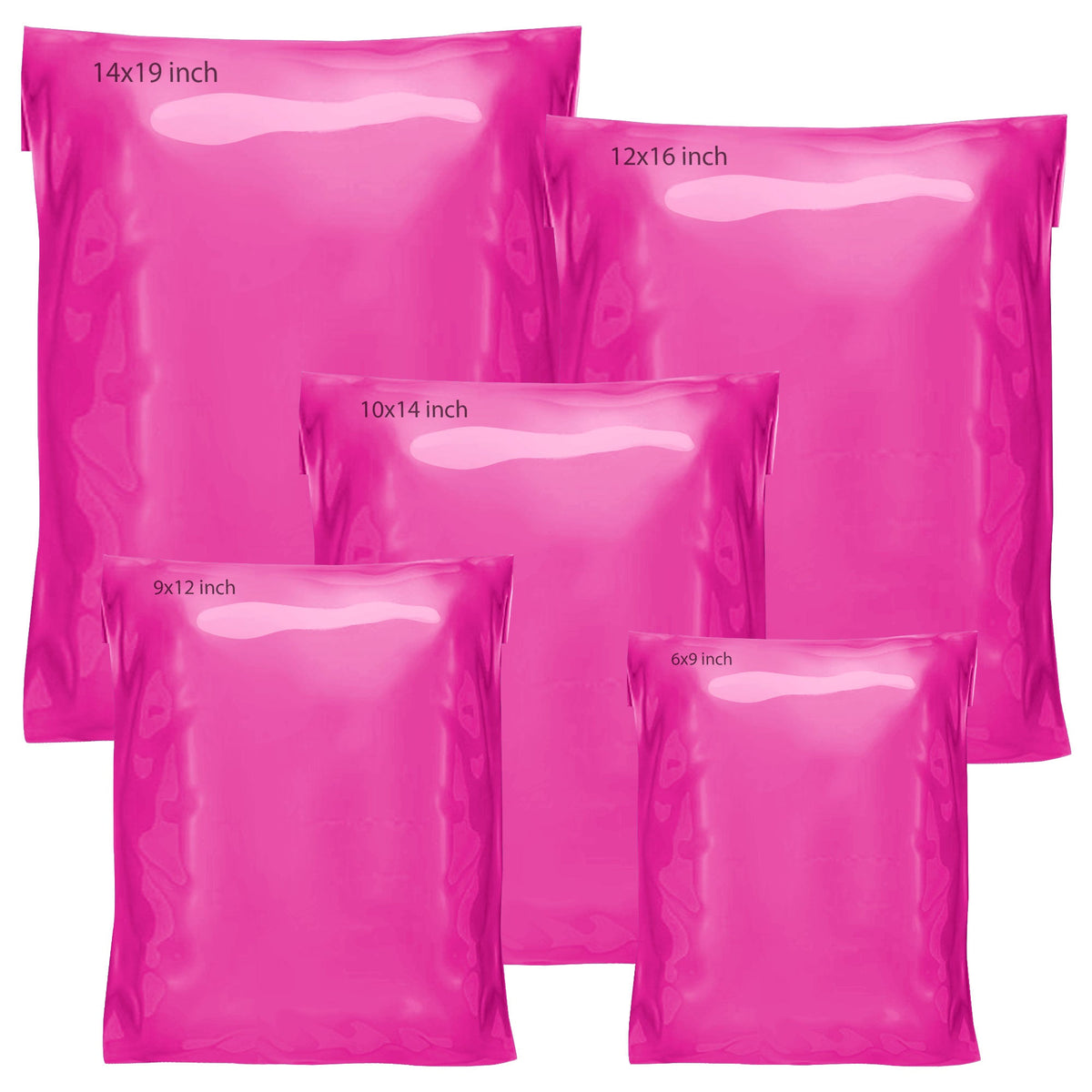 Hot pink mailing bags and parcel bags in all sizes – iSOUL self-seal postage bags UK