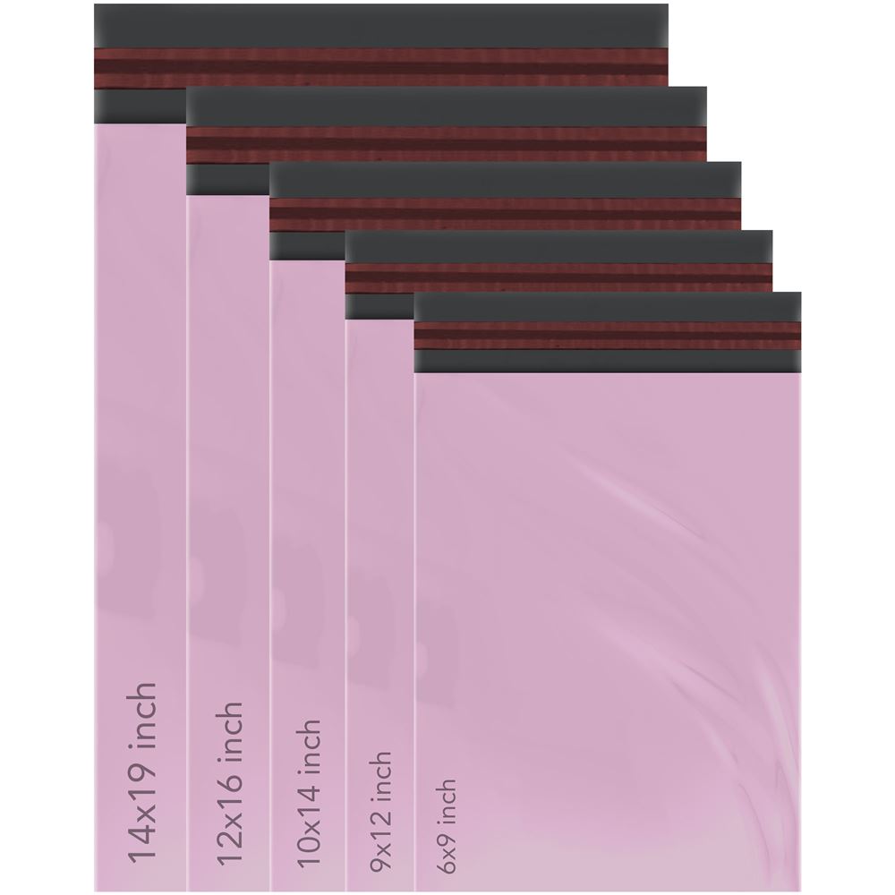 Baby pink mailing bags and parcel bags in all sizes – iSOUL self-seal postage bags UK