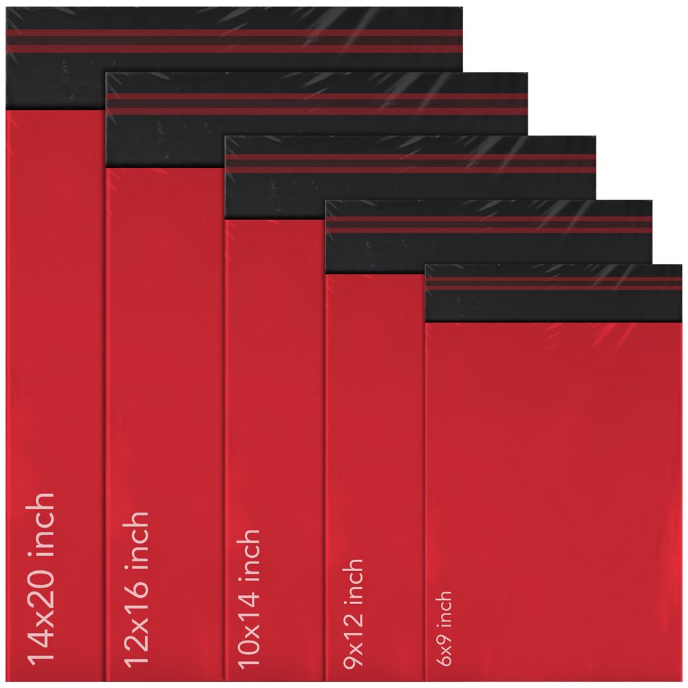 Red mailing bags and parcel bags in all sizes – iSOUL self-seal postage bags UK
