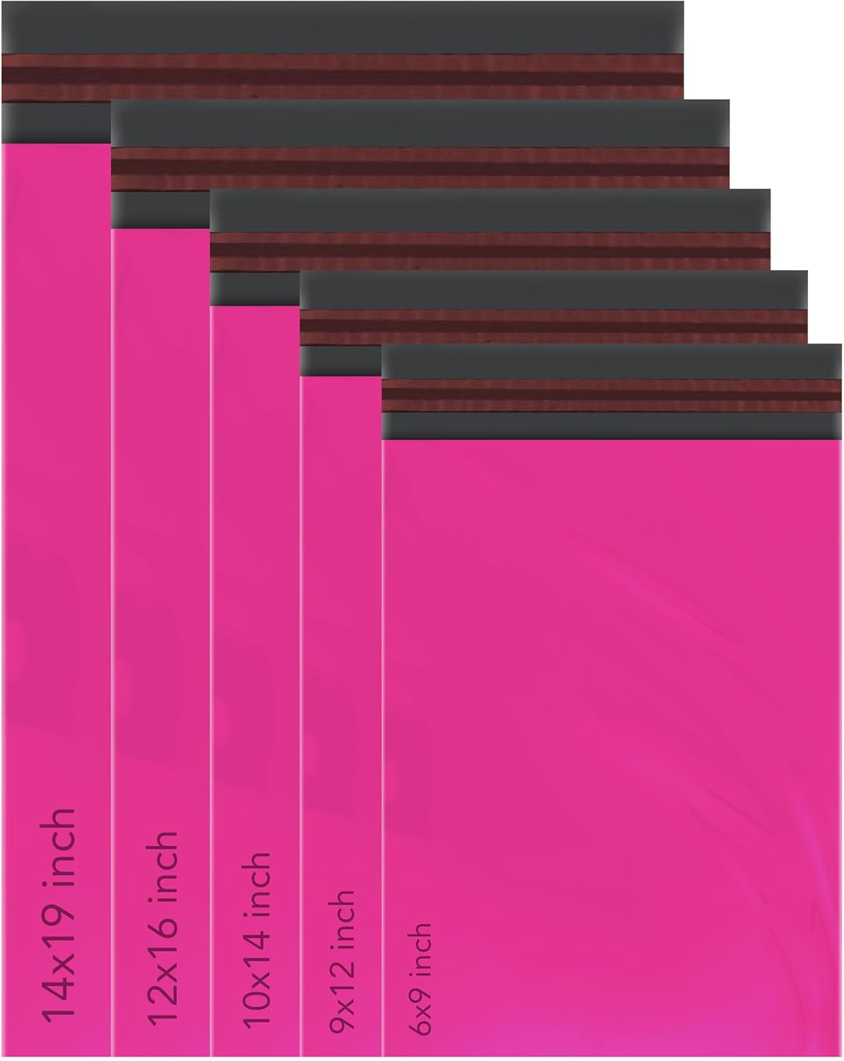 50 Mixed Hot Pink Parcel Bags, Postage Bags, Mailing Bags 5 Sizes 10 Each Poly Postal Bags Self Seal iSOUL Small to Large Mailing Bags Packaging Assorted Mailers Posting Shipping Post Bags