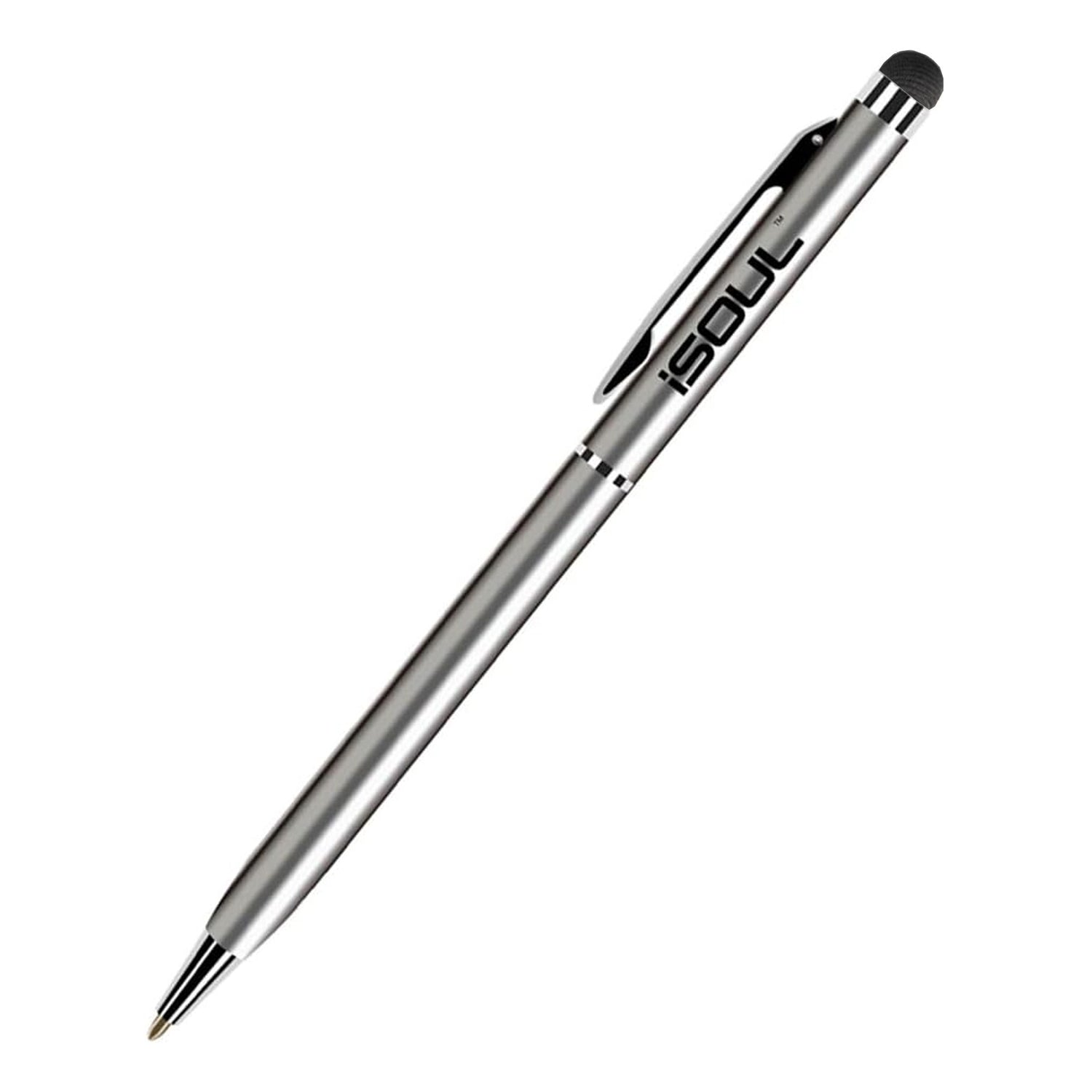 ISOUL Stylus Pen Stylus Touch Pen [5 Pack] Stylus Pens for Touch Screens iPad, iPad 10.2 inch 2020 (8th Gen), iPhone, Samsung Galaxy, OnePlus, Google Pixel, Tablets & More Silver Metal Ballpen Stylus