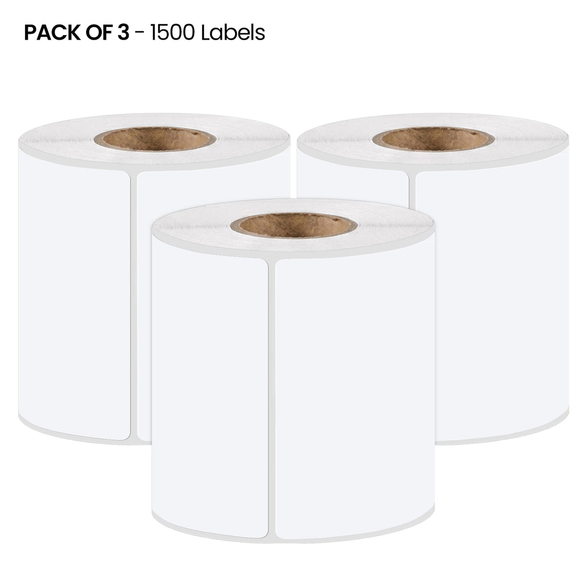 EPACKAGING 4x6 Thermal Labels 100x150mm, 500 White Direct Thermal Printer Labels, Shipping Labels, Compatible with Zebra, Rollo, MUNBYN 1500 Labels 3 Rolls