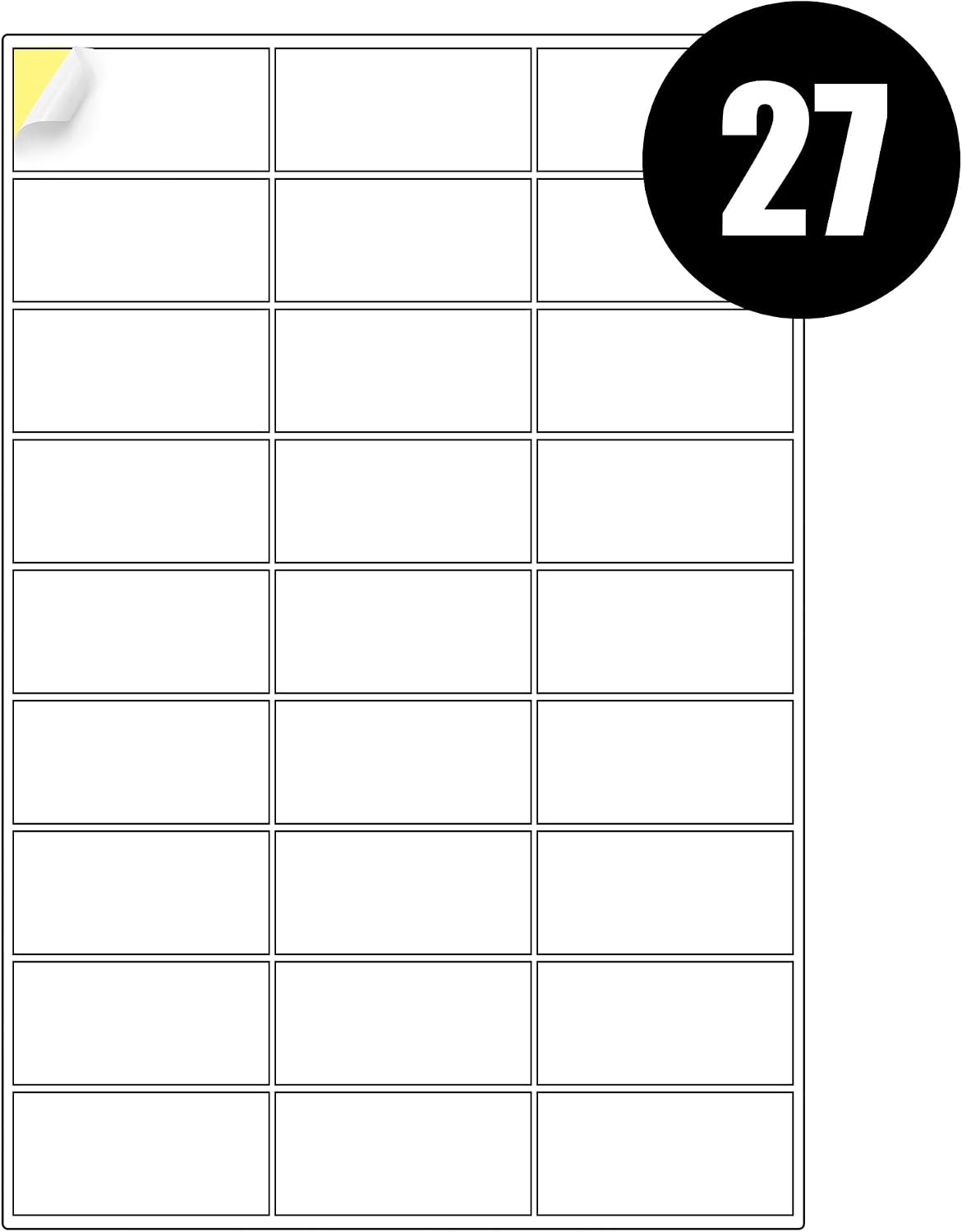 27 Labels Per A4 Sheet, 50 Sheets 1350 Sticky Label, Printable Sticker Paper, iSOUL Matte Self Adhesive Address Mailing, Shipping, Postage, Laser & Inkjet Printer Compatible [Quickdry]