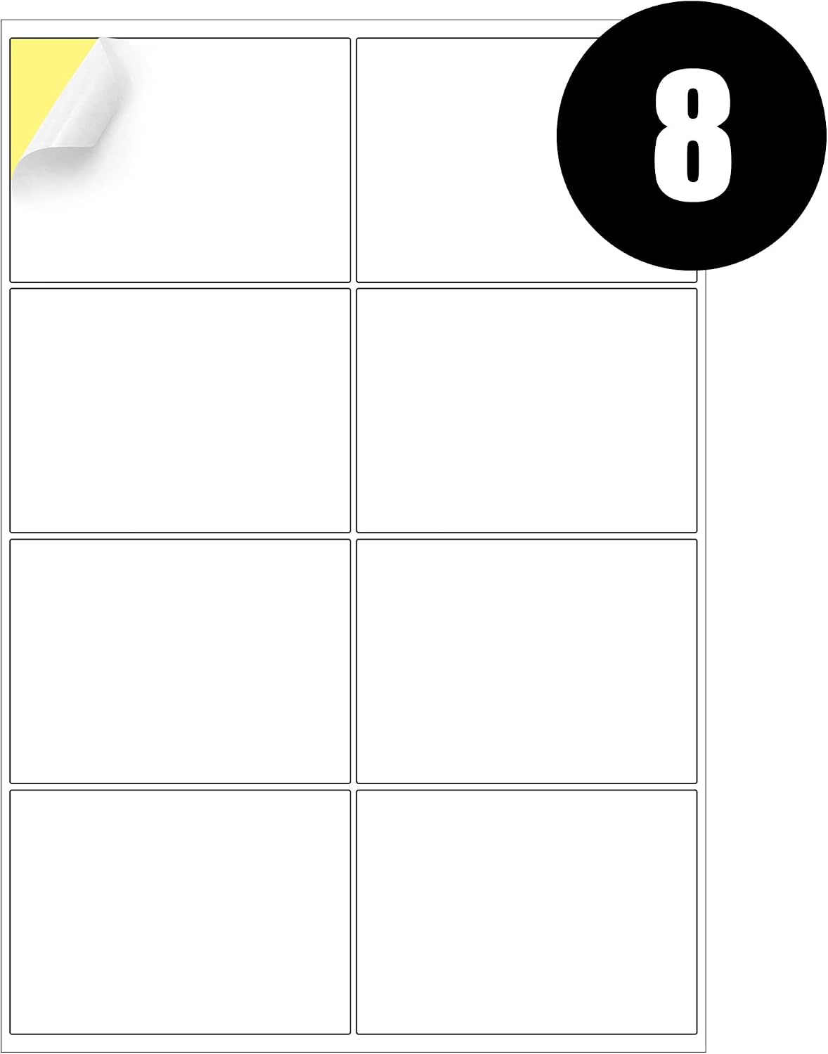 8 Labels Per A4 Sheet, 50 Sheets 400 Sticky Label, Printable Sticker Paper, iSOUL Matte Self Adhesive Address Mailing, Shipping, Postage, Laser & Inkjet Printer Compatible [White]