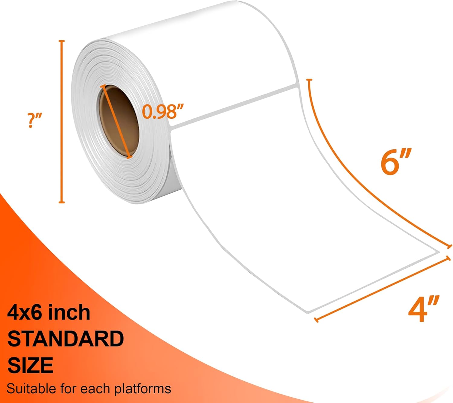 iSOUL 4X6 Direct Thermal Printer Labels Roll 100mm x 150mm 500 White Permanent Adhesive Shipping Labels Rolls Compatible with Etsy, Shopify, Amazon, Royal Mail, FedEx (10 Rolls)