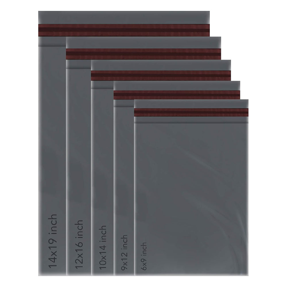 50 Mixed Grey Mailing Poly Postal Self Seal Bags 5 Sizes 10 from Each iSOUL Small to Large Postage Packaging Assorted Mailers Posting Shipping Post Parcels Package Bags