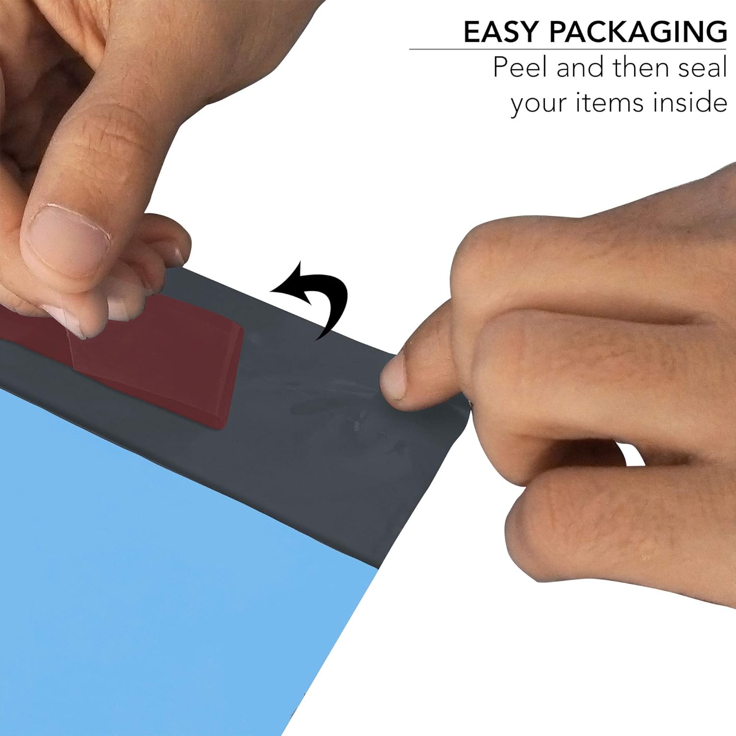 iSOUL 100 Mixed Grey Mailing Poly Postal Self Seal Bags 5 Sizes 20 from Each Small to Large Mailing Bags Postage Packaging Assorted Mailers Posting Shipping Post Parcel Package Bags - Blue