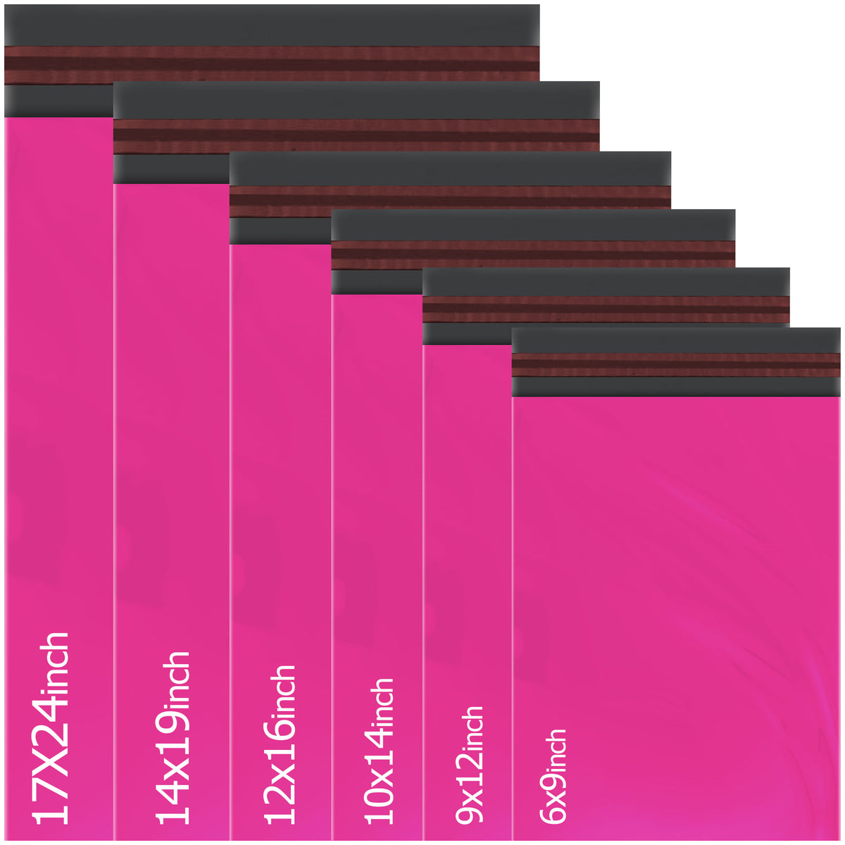 Hot Pink Mailing Bags & Postage Bags – 6 Sizes (6x9 to 17x24 inch), Packs of 25 to 1000 – Strong Self-Seal Parcel Bags