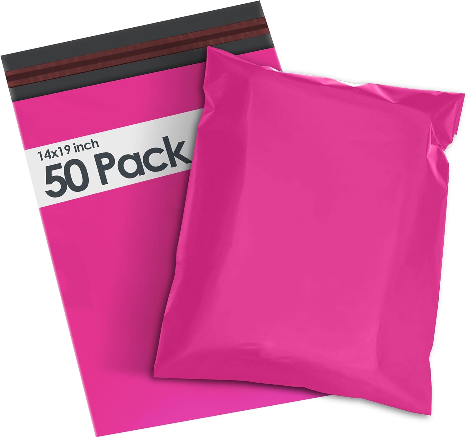 50 Mailing Bag Hot Pink Mailing Poly Postal Self Seal Bags, iSOUL 14 x 19 Inch Large Postage Packaging Assorted Mailers Posting Shipping Post Parcels Package Bags