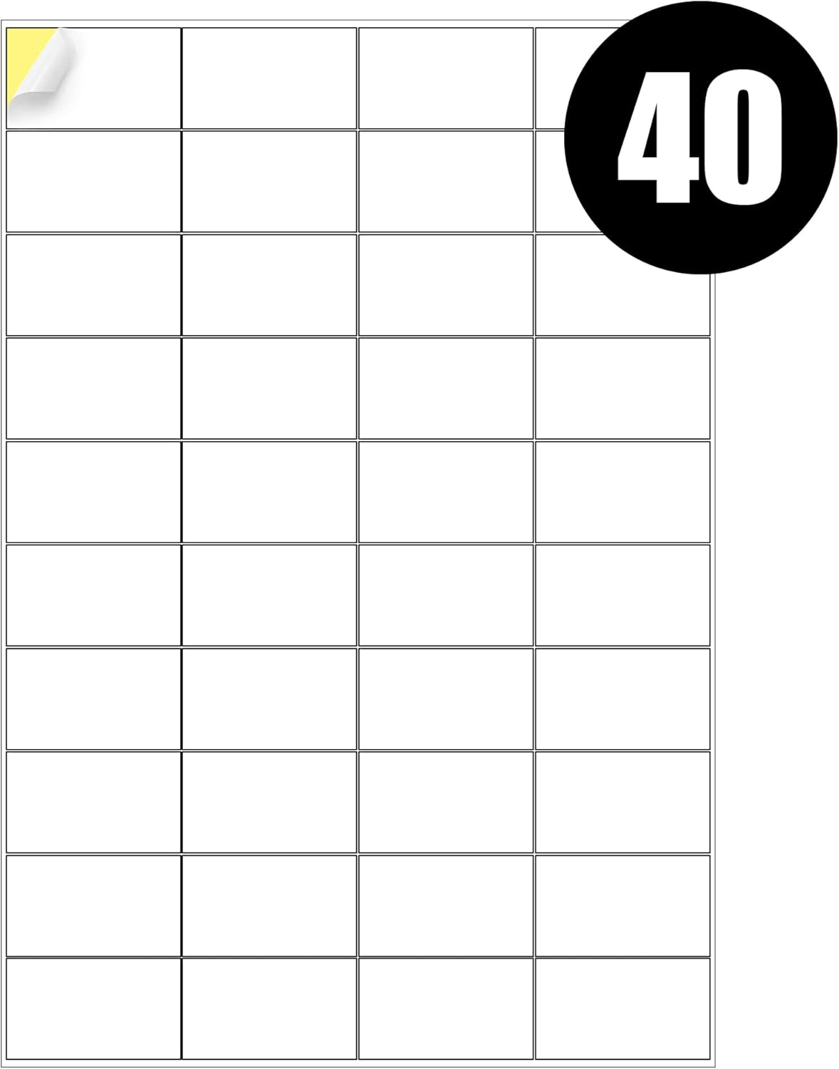Address Labels, Self Adhesive Labels, 40 Labels Per A4 Sheet, 4000 Labels | 45.7 x 25.4mm Matte Sticker Label Paper | Printable Sticky Back | Inkjet & Laser Printing | 100 Sheet, 40 Labels Per Page