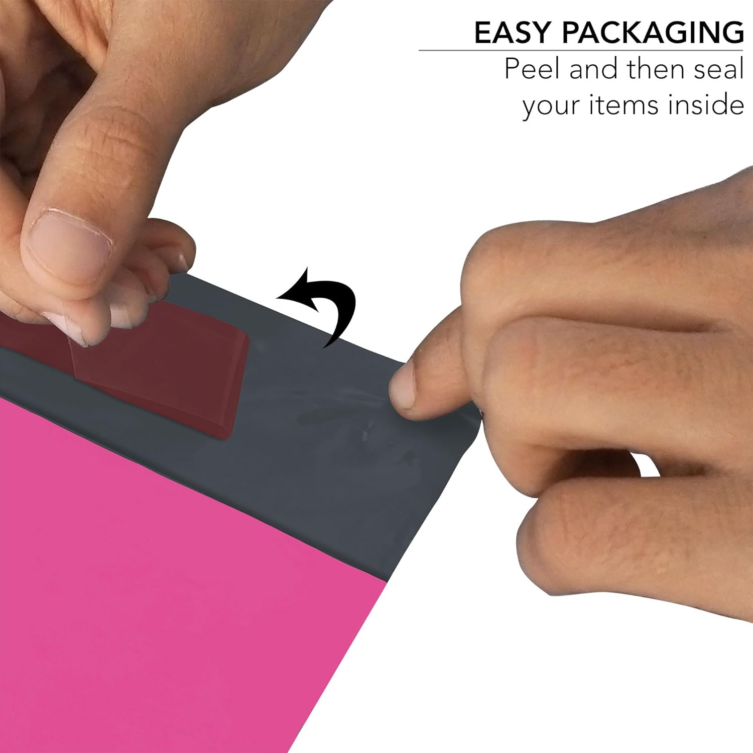 100 Mixed Mailing Poly Postal Self Seal Bags 4 Sizes 25 from Each iSOUL Small to Large Mailing Bags Postage Packaging Assorted Mailers Posting Shipping Post Parcel Package Bags Hot Pink