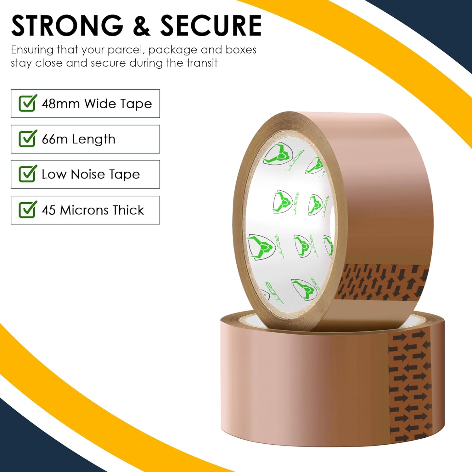 iSOUL Strong Heavy Duty Brown Packing Tape Parcel Tape - 6 Rolls [48MM x 66M] Packaging Tape for Parcels Boxes, Moving Boxes, Secure Sticky Seal, Postal Bags, Packing Boxes| Brown Parcel Tape
