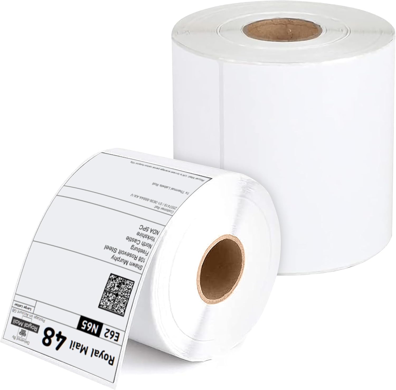 4X6 Direct Thermal Printer Labels Roll 100mm x 150mm 500 White Permanent Adhesive Shipping Labels Rolls Compatible for Zebra, MUNBYN Printers to use on Ebay, Amazon, Royal Mail Label