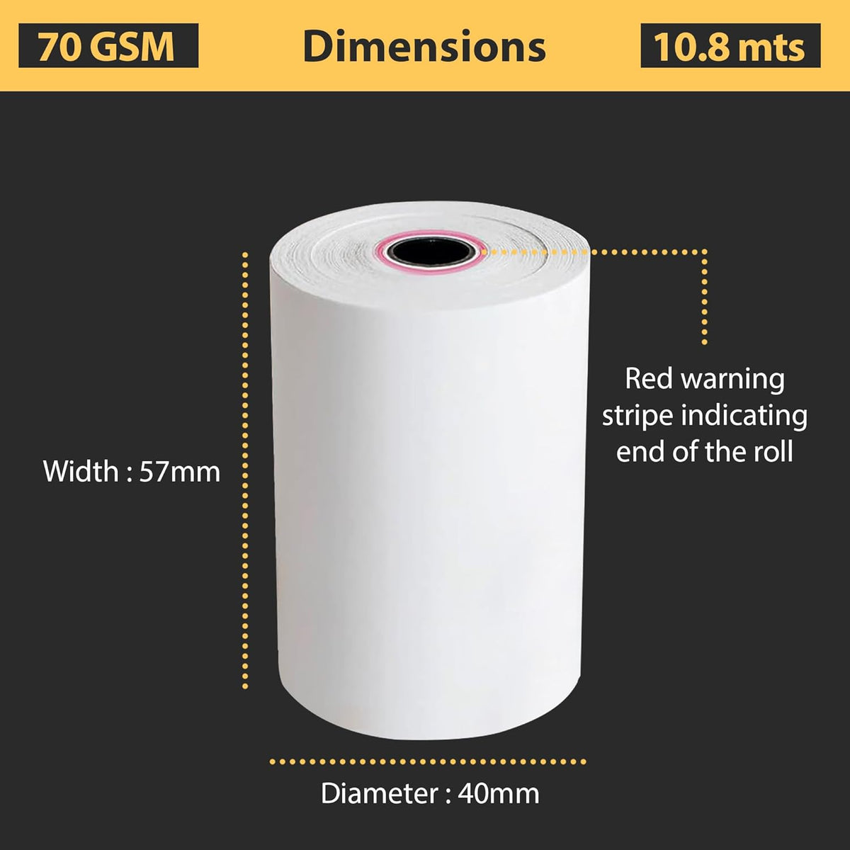 iSOUL 10-Pack 57x40mm Thermal Label Till Rolls for Card Machines