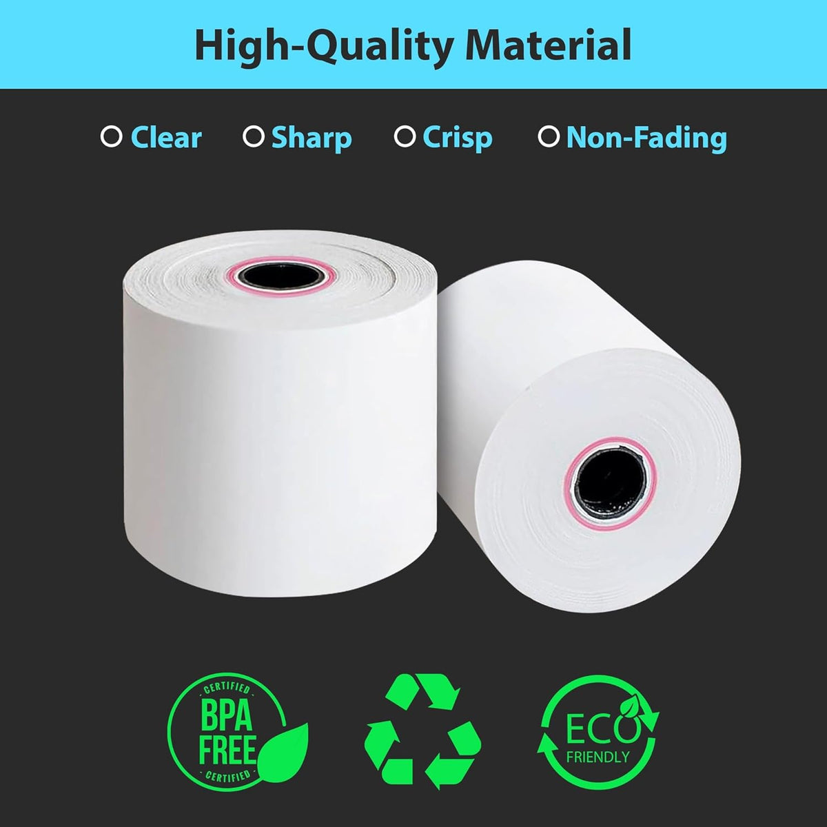 Till Point Labels iSOUL 10-Pack 80x80mm Thermal Label Till Rolls for PDQ Machines