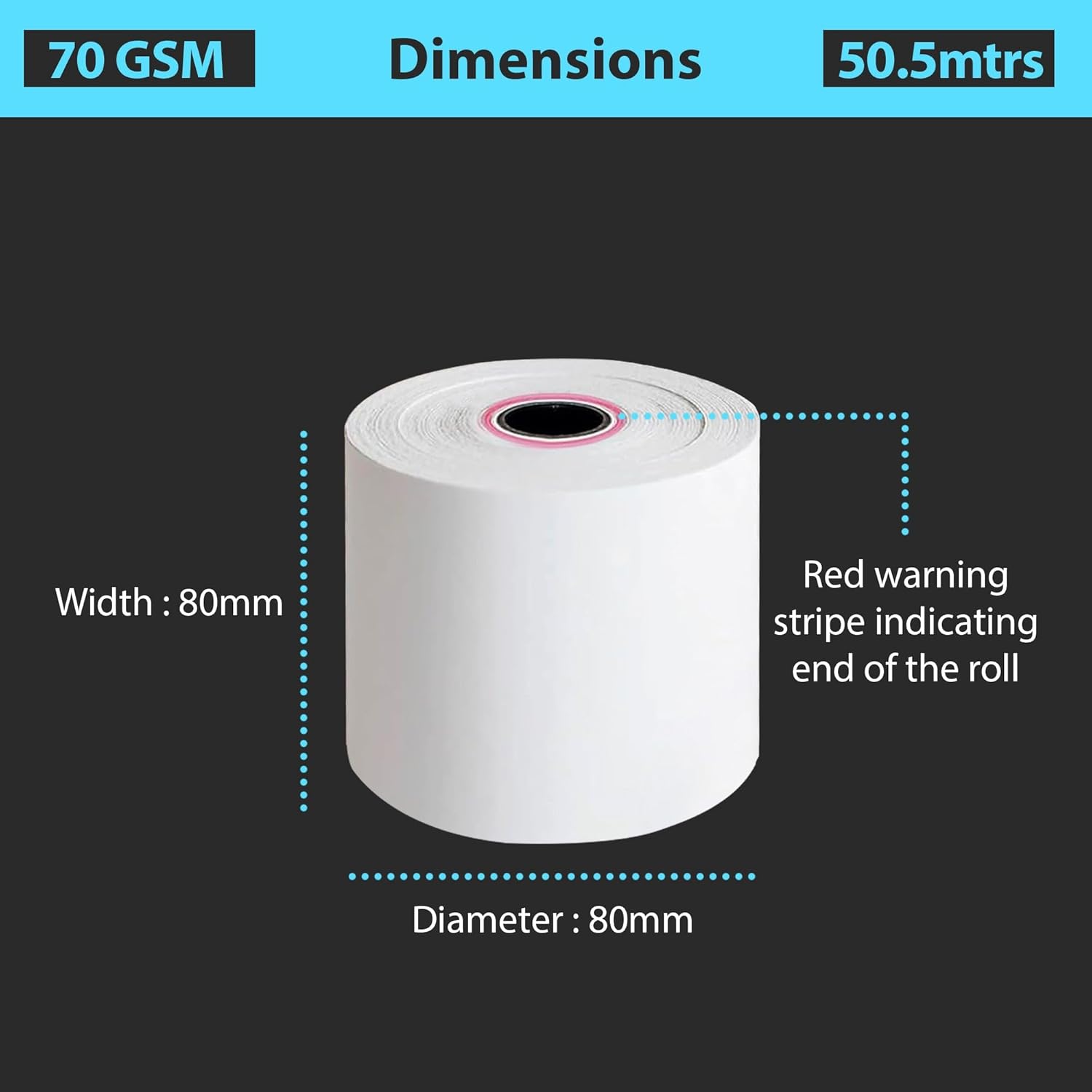 iSOUL 10-Pack 80x80mm Thermal Label Till Rolls for PDQ Machines