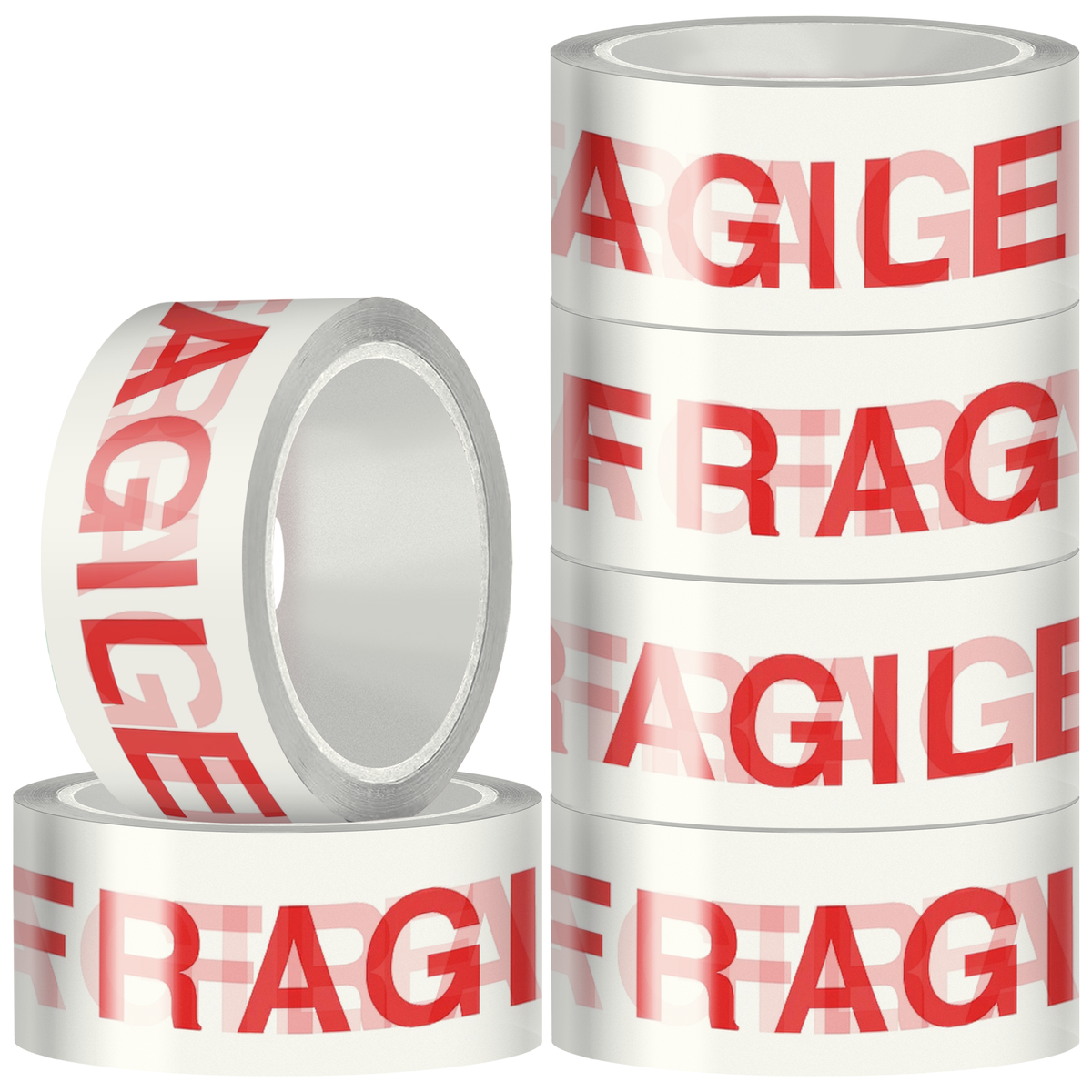 iSOUL fragile tape 6 rolls 48mm x 66m printed parcel tape for moving boxes