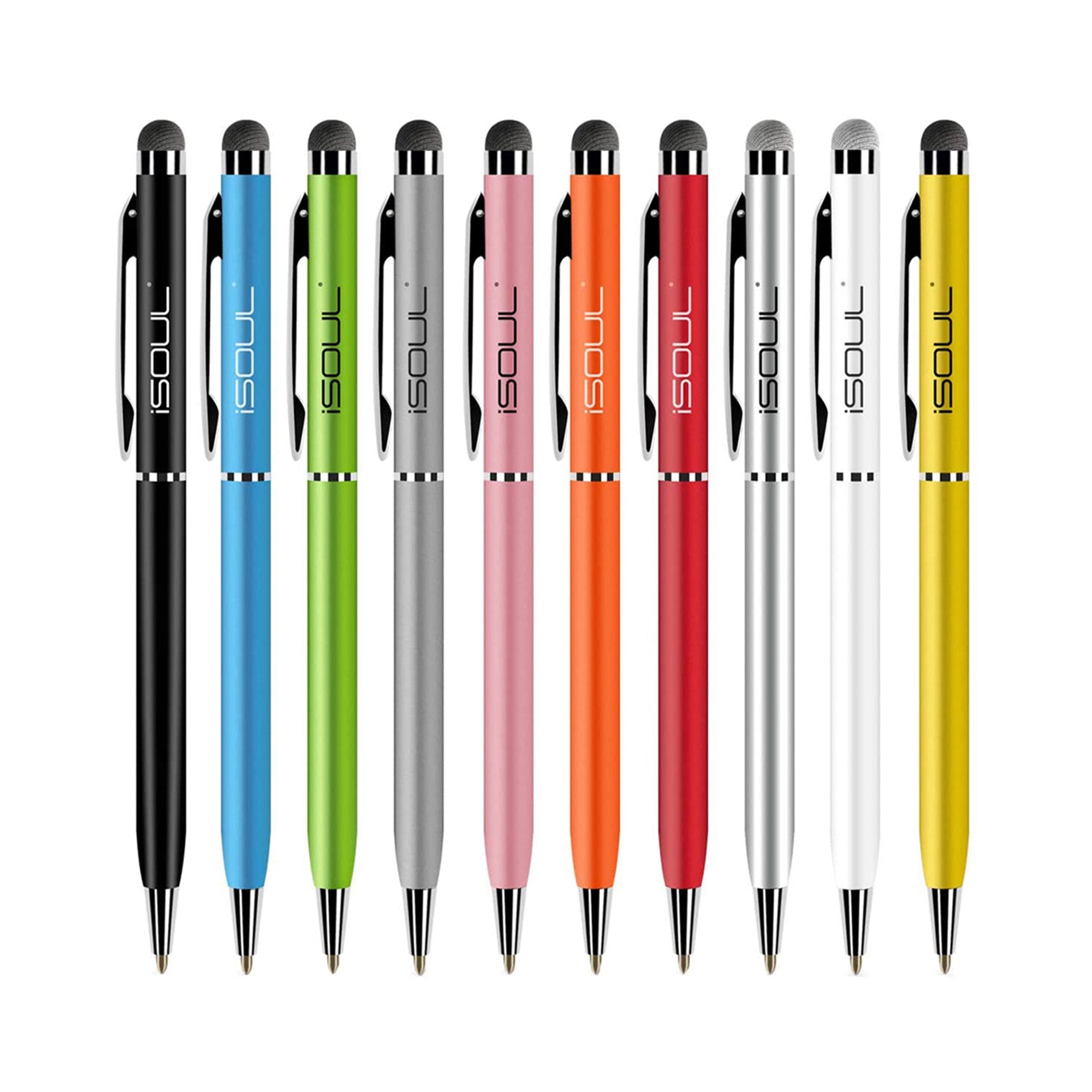 10 Pack Stylus Pen 2 in 1 Capacitive Styli Ballpoint Black Ink Pen