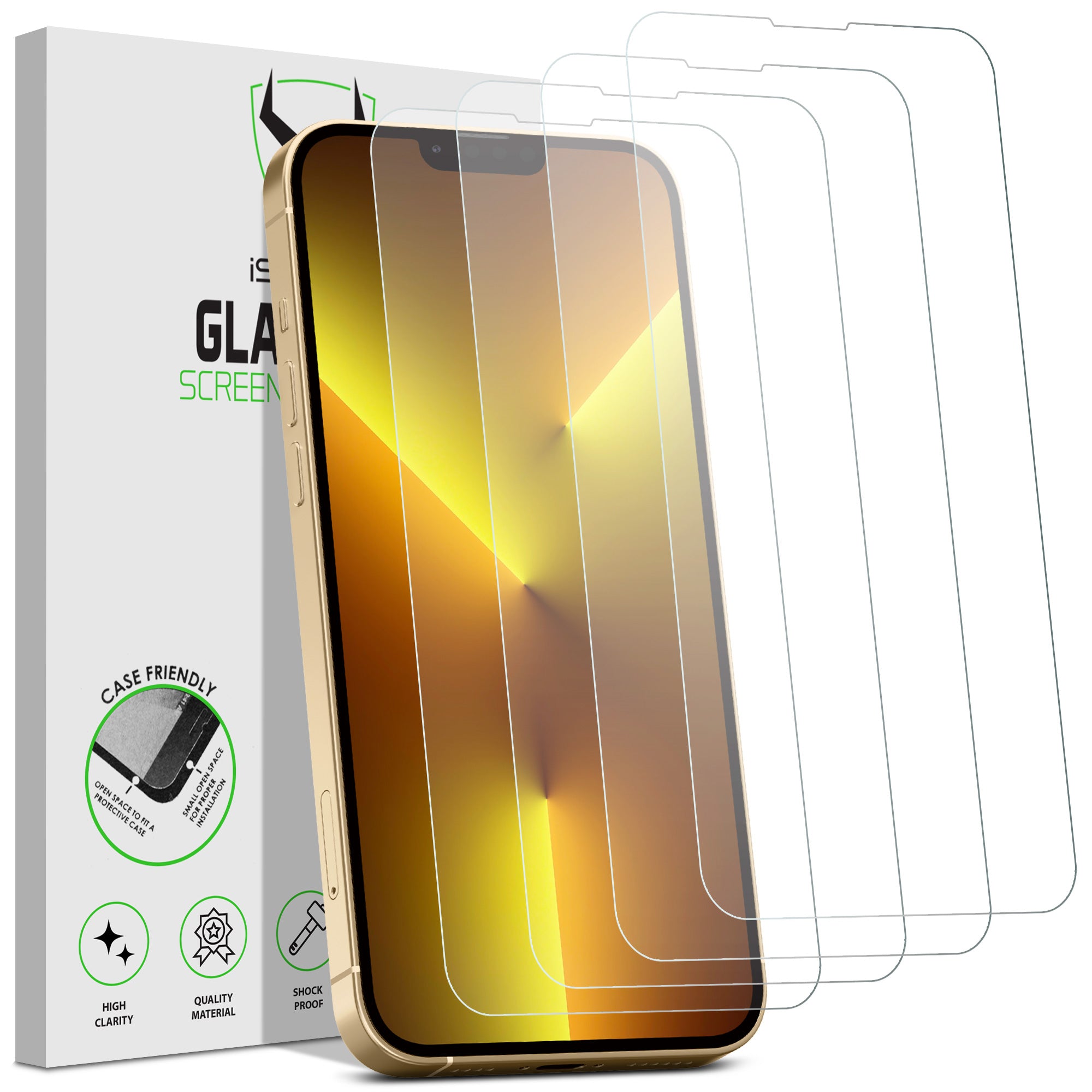 4X iPhone 14 Plus / iPhone 13 Pro Max Screen Protector Tempered Glass HD Film