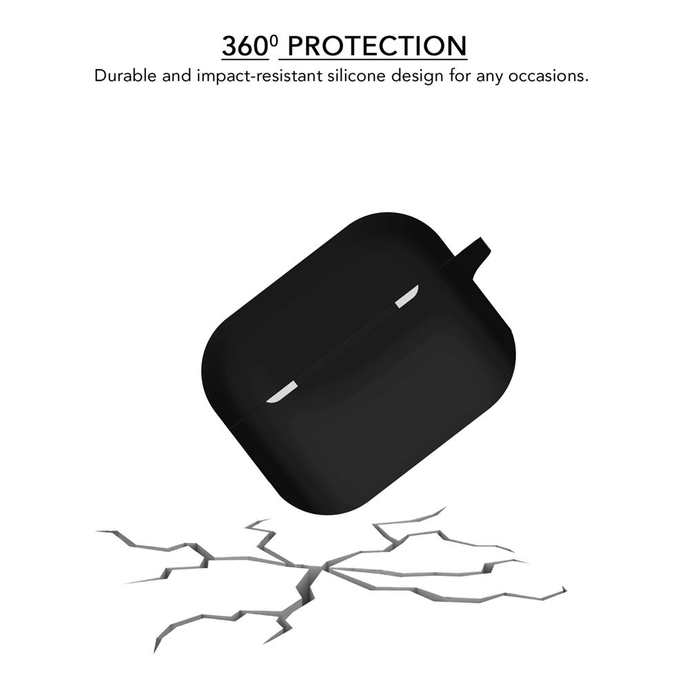 Silicone Airpods Pro Case Cover Black - iSOUL