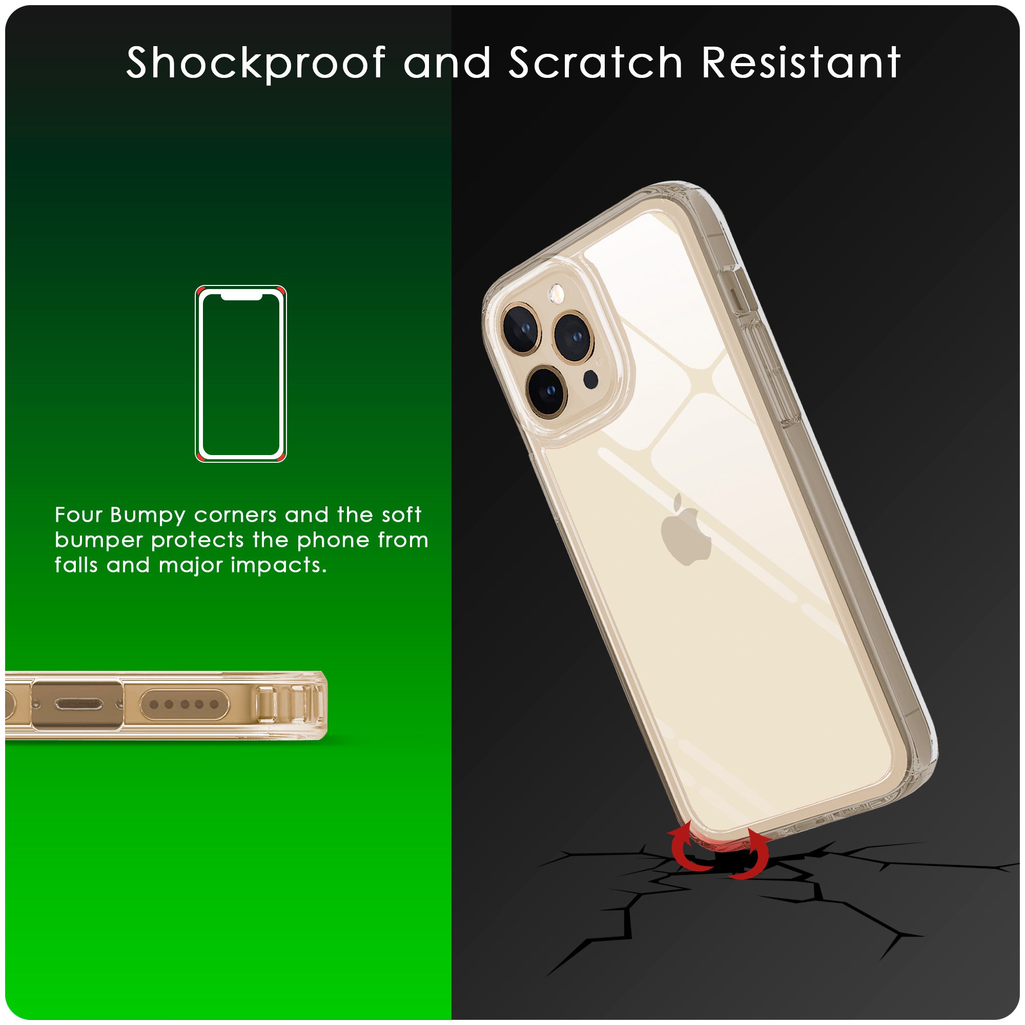 iSoul iPhone 12 Pro Max Case hard back soft bumper around Slim Soft Silicone