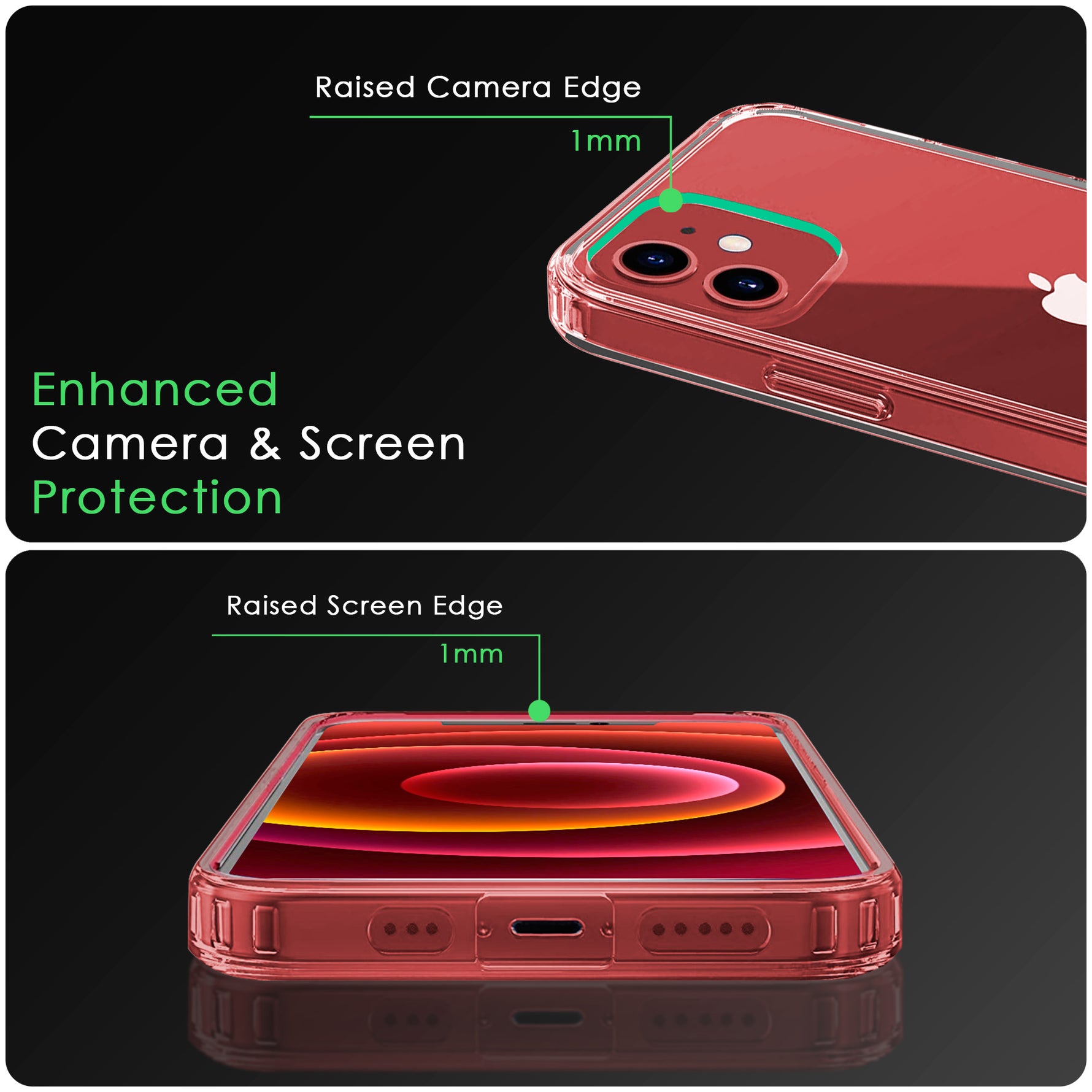 iSoul iPhone 12 Mini Case acrylic back soft TPU bumper around Silicone