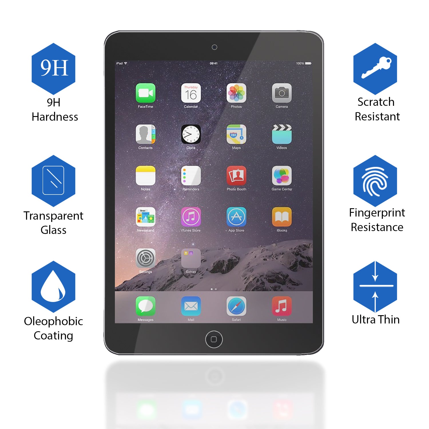 2x iSoul Screen Protector for iPad Air 1 iPad Air 2 iPad Air Pro 9.7"