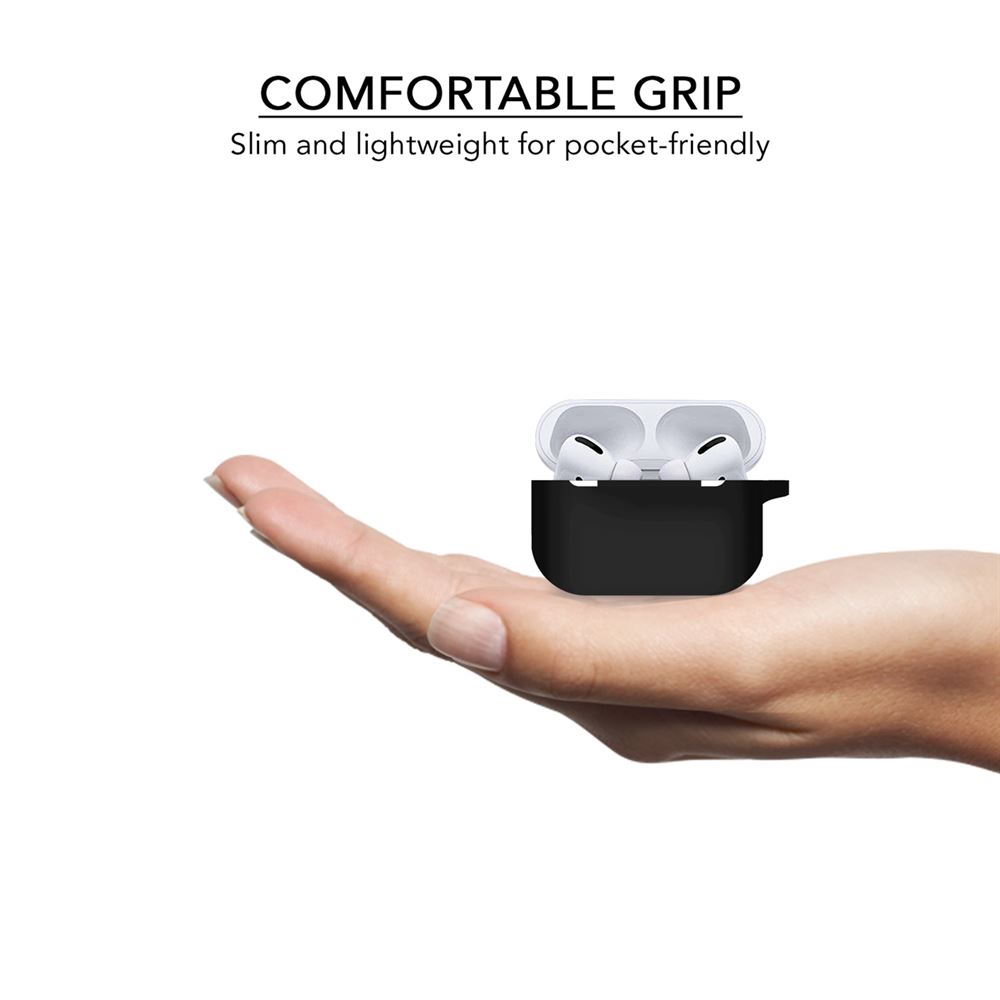 Silicone Airpods Pro Case Cover Black - iSOUL