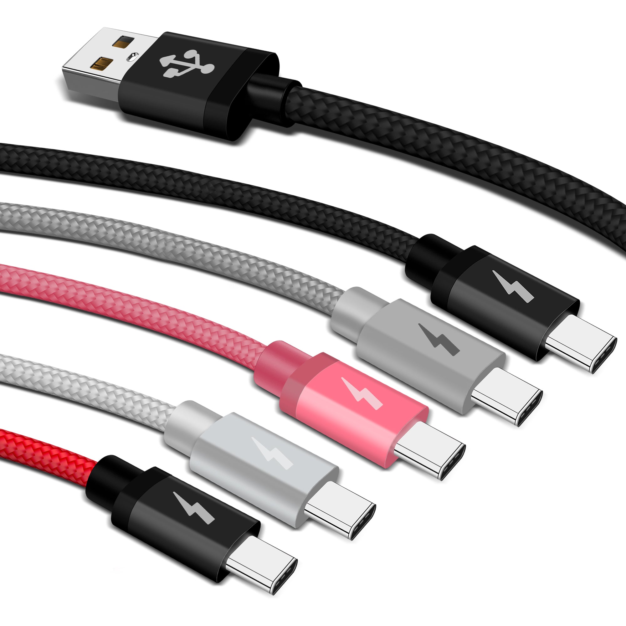 Premium Quality Braided USB Type C Cable for Charger and Data Sync