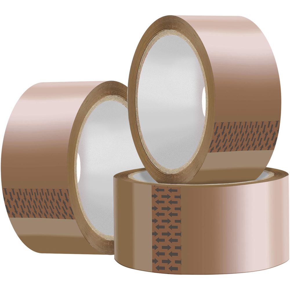 Brown Packing Tape 48mm X 66M (6 Roll Pack) Parcel Packaging Tape