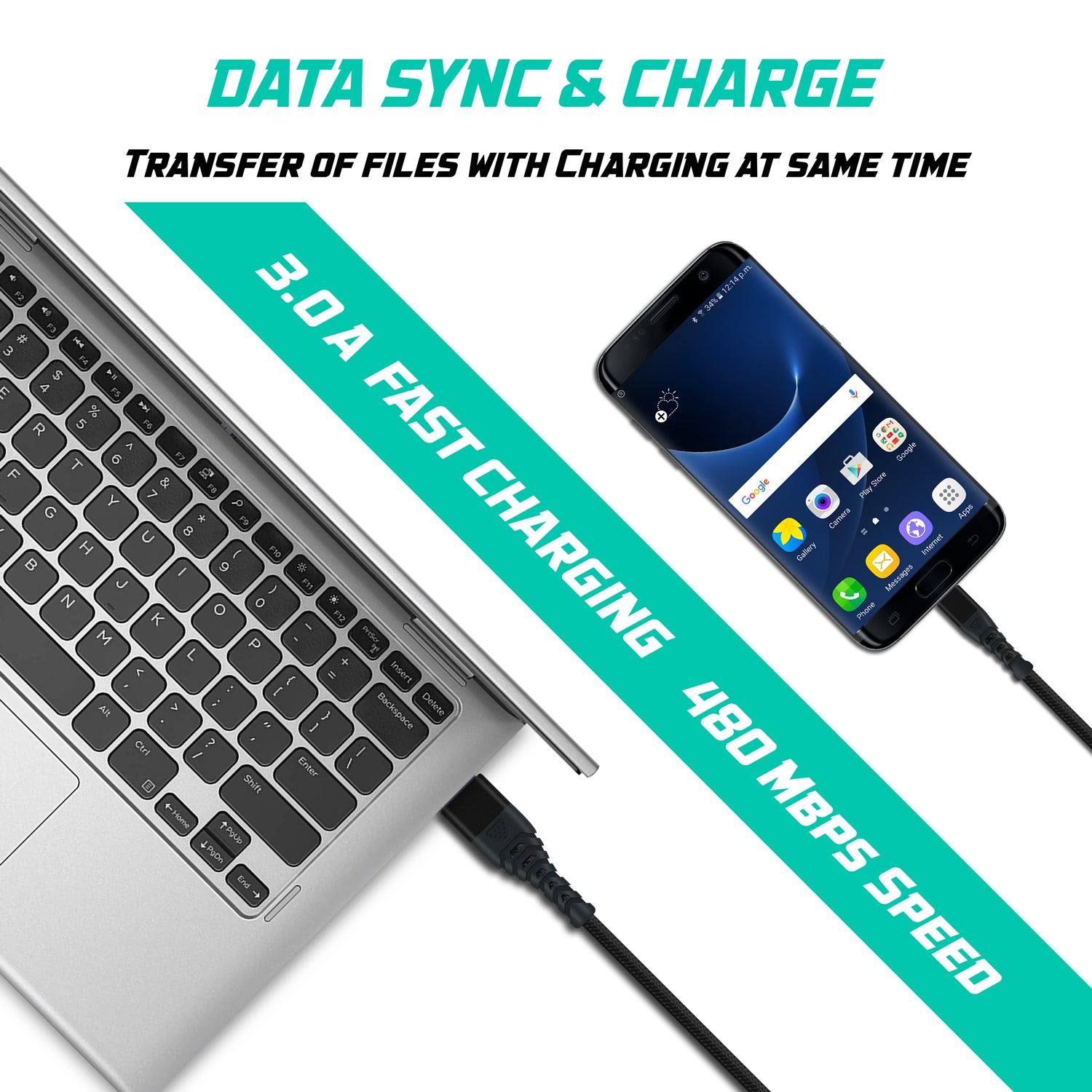 Heavy-Duty Micro USB Cable - USB 3.0 A to Micro B Fast Data and Charging Cable