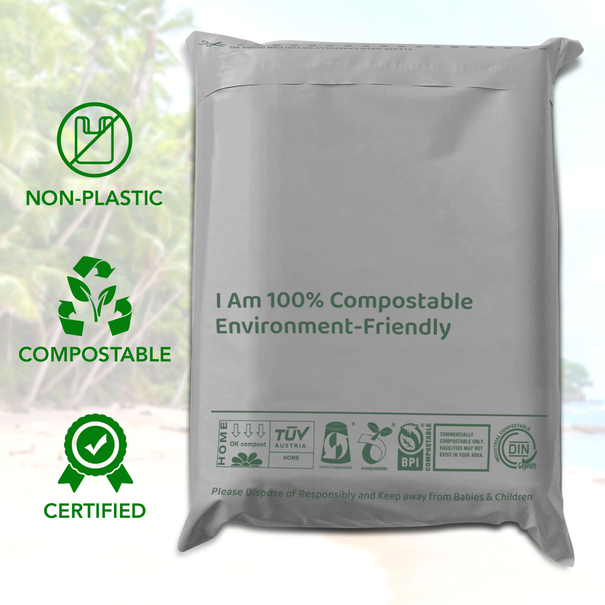 Compostable Mailing Bags Environment-Friendly Self Seal Postal Bags